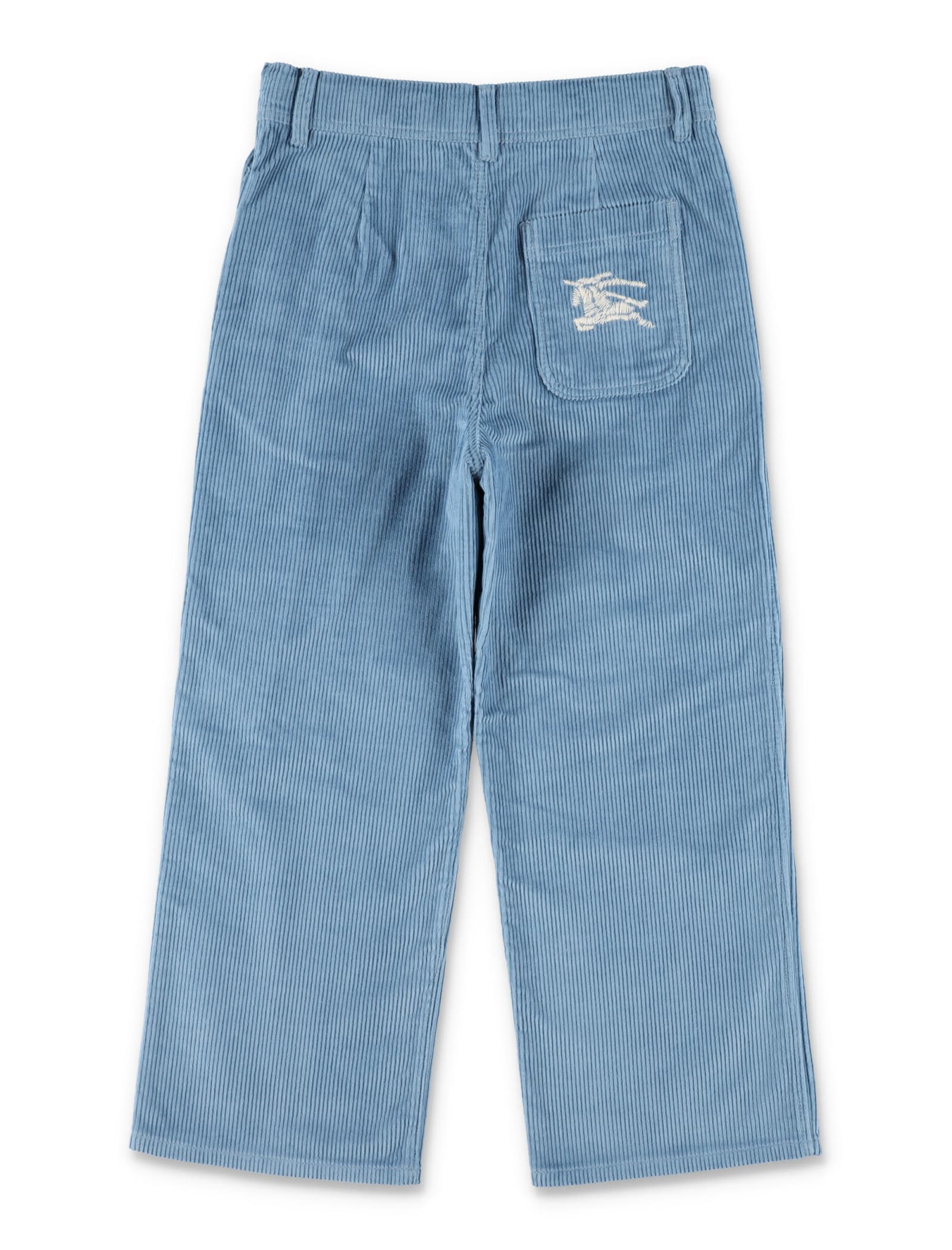 Shop Burberry Kid - Corduroy Pants In Alloy Blue