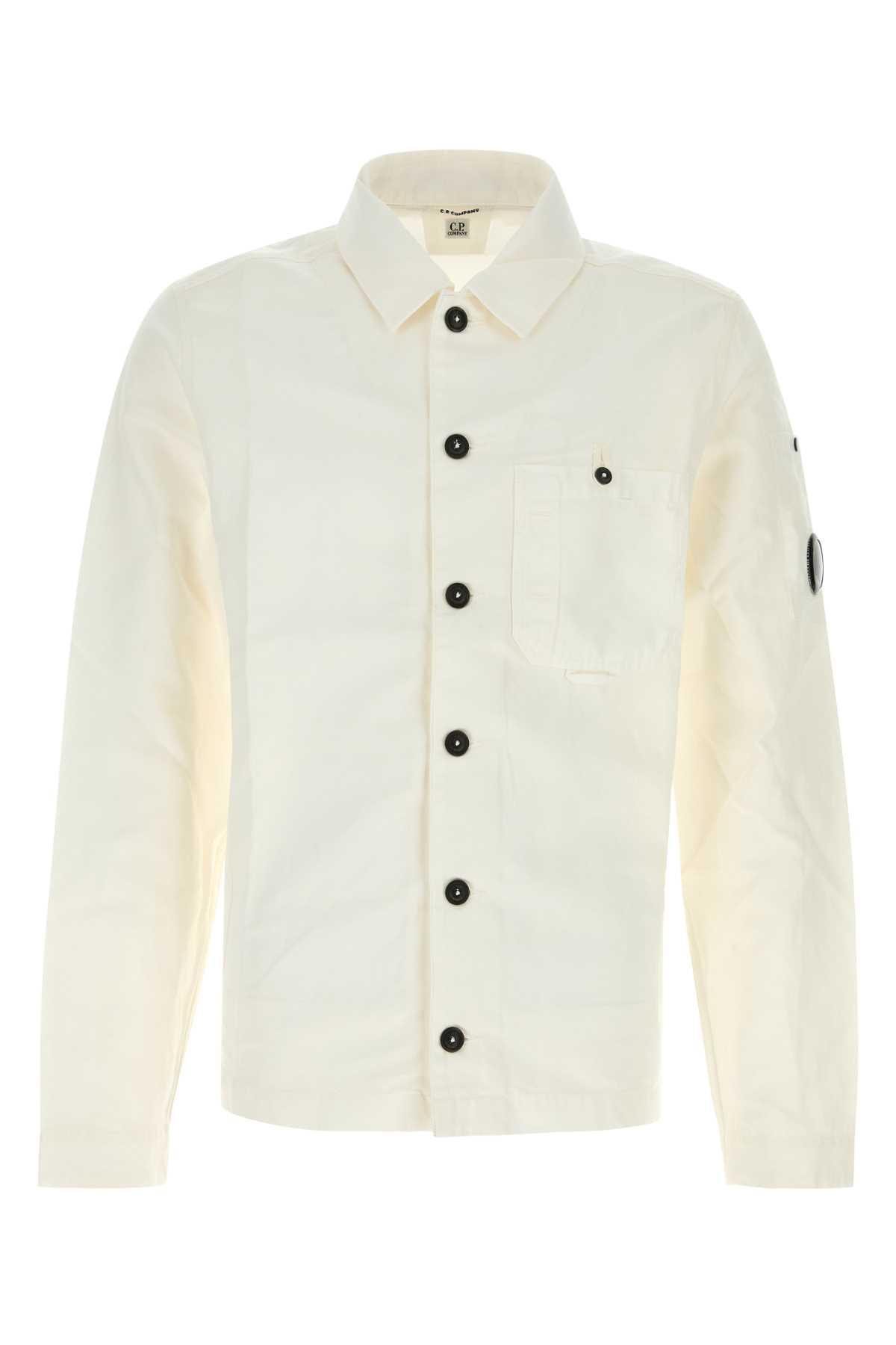 C.p. Company C.p.company White Cotton Blend Jacket In White