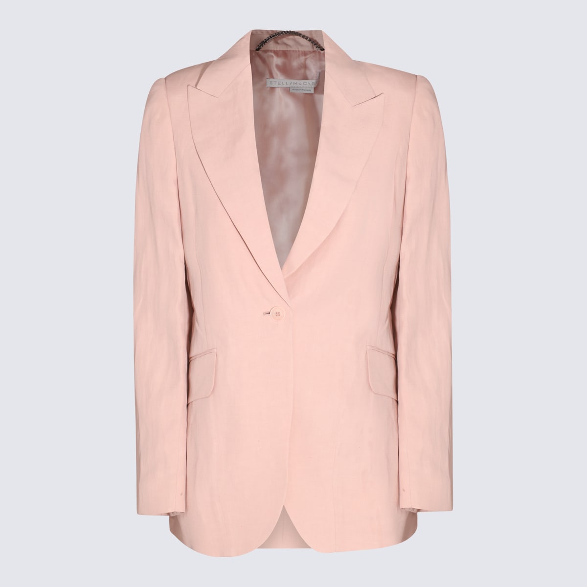 Stella Mccartney Rose Viscose And Linend Blazer In Pink