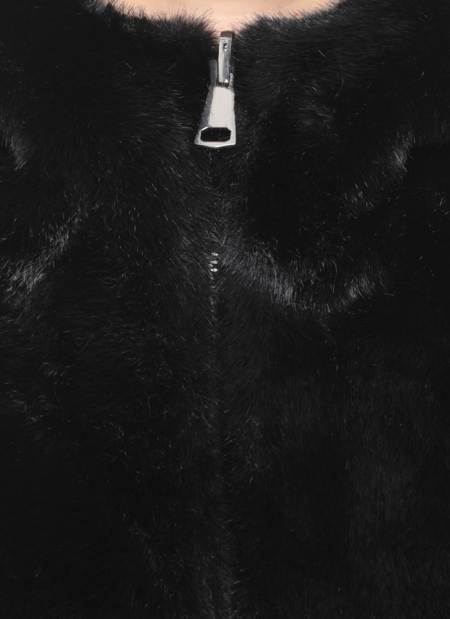 Betta Corradi Faux Fur Reversible Coat In Black