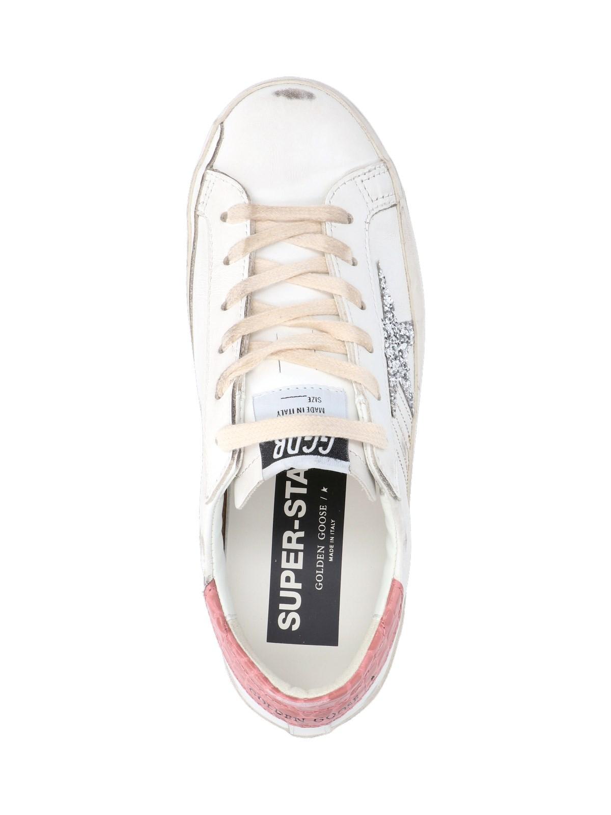 Shop Golden Goose Super-star Low-top Sneakers In White Silver