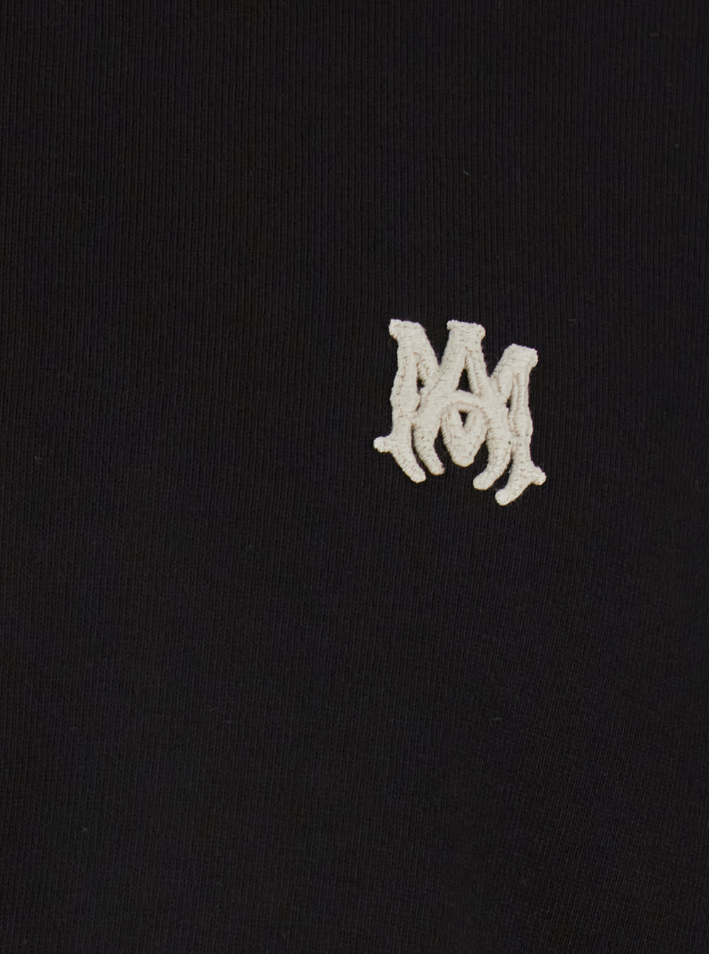 Amiri Black Crewneck T-shirt With Logo Lettering Print On The Front In Cotton Man