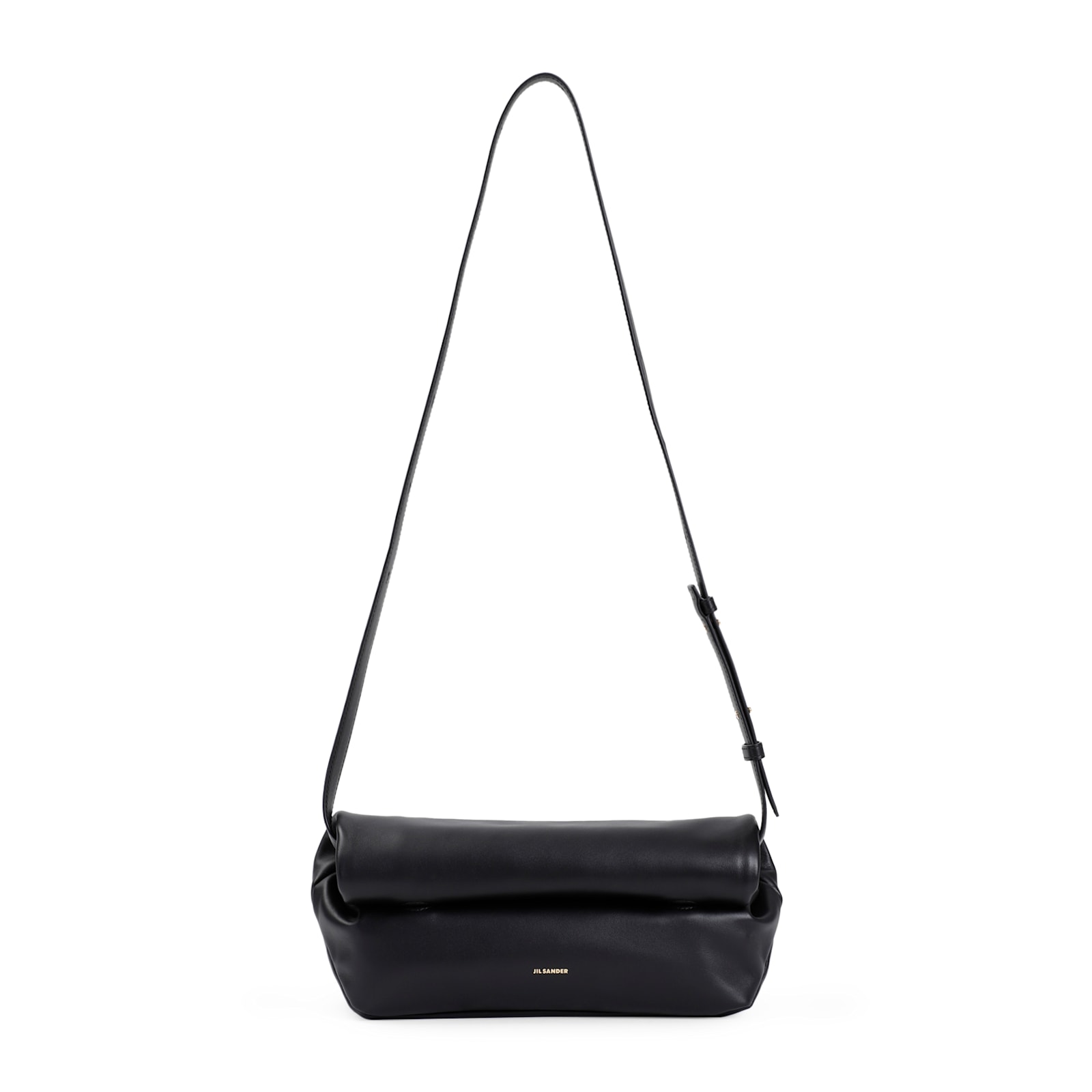 Shop Jil Sander Rollup Small Shoulder Bag In Black