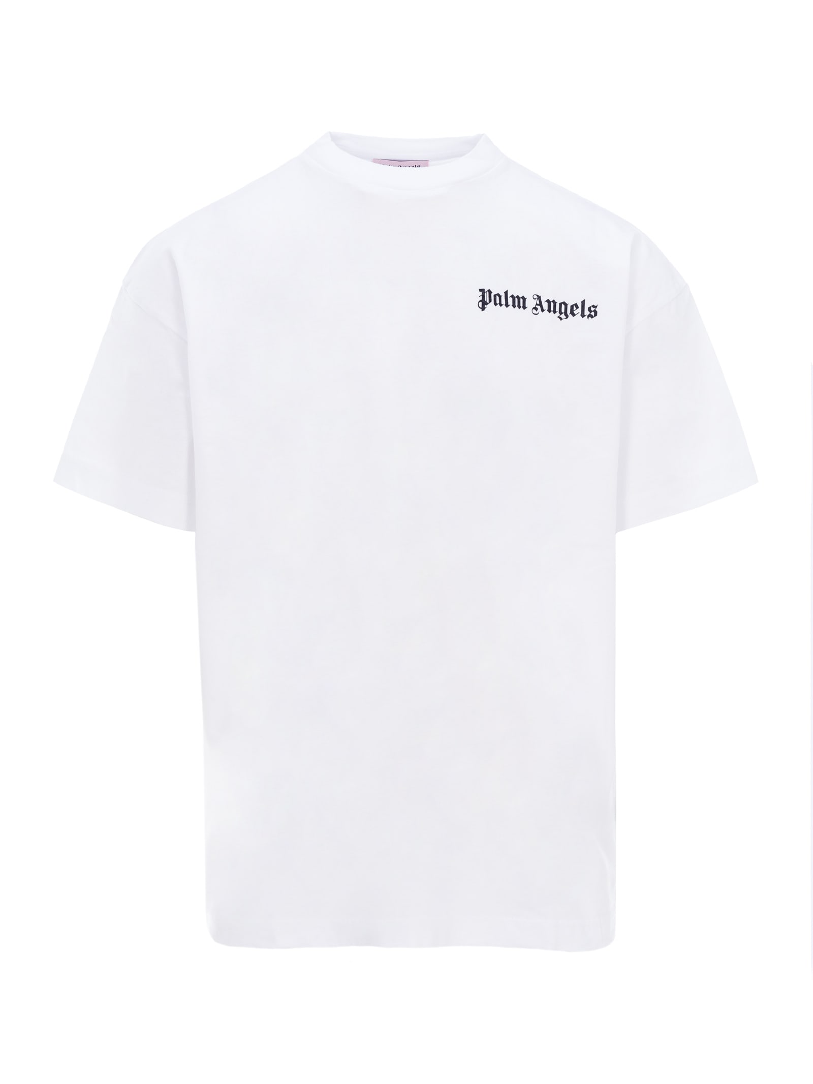 Palm Angels New Basic Logo T-shirt In White Black | ModeSens