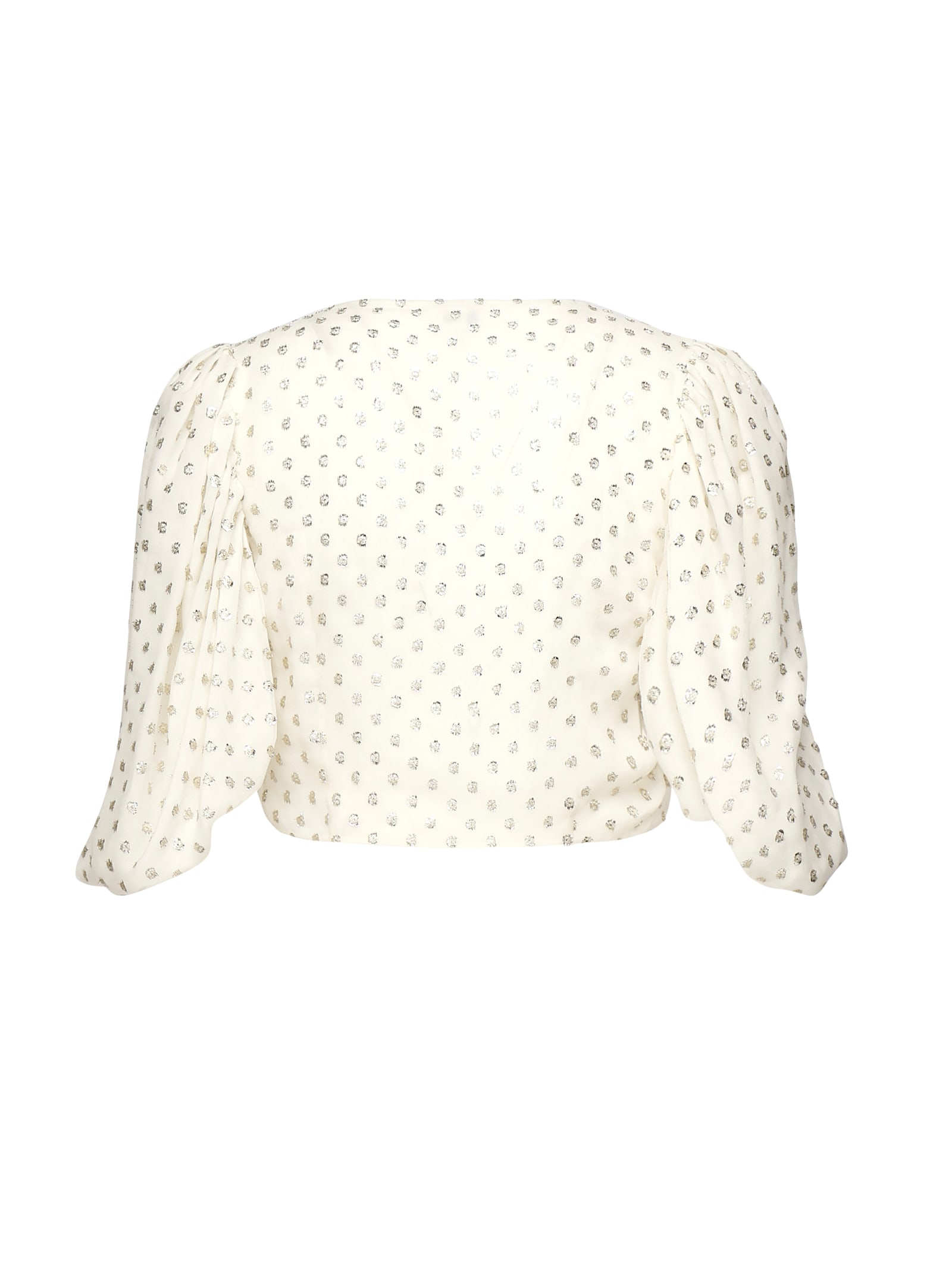 Chloé Jacquard Silk-blend Muslin Crop Top In White