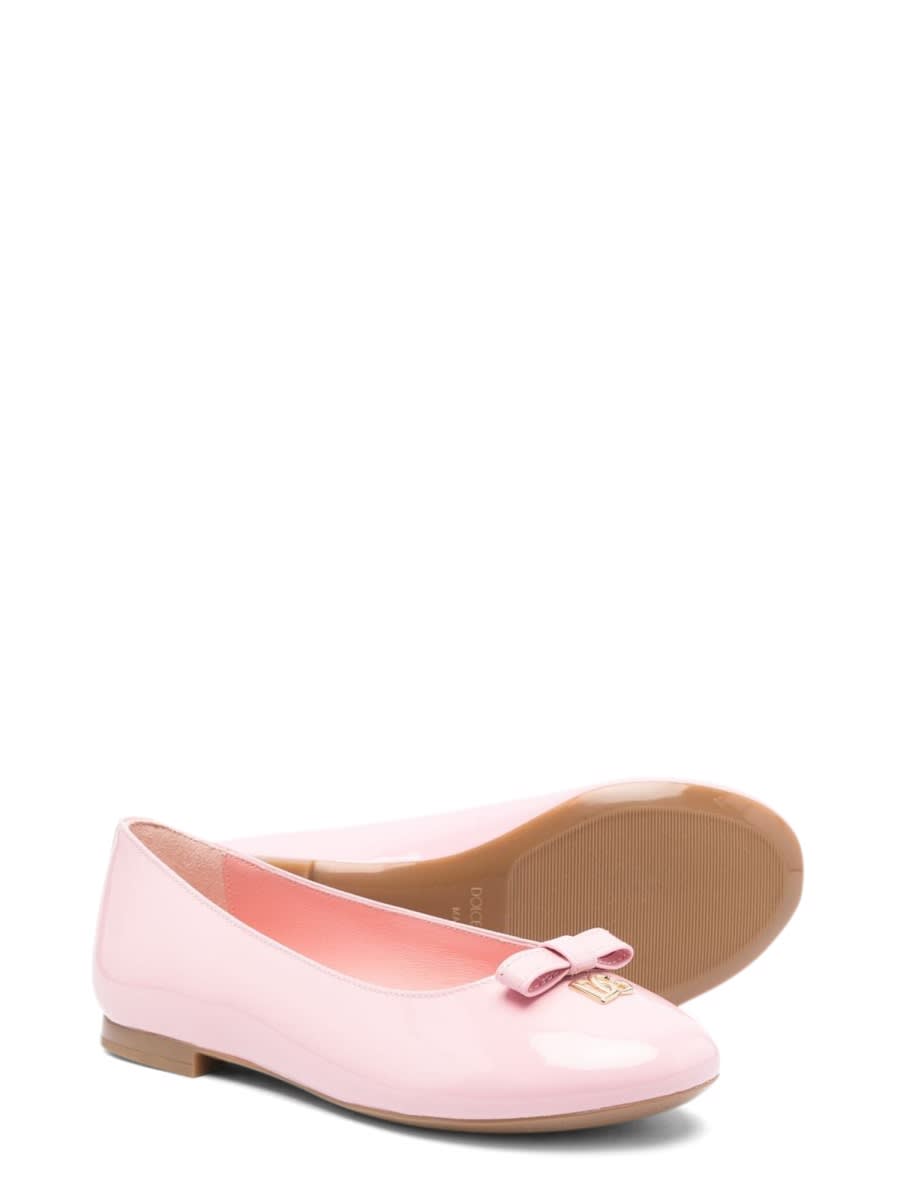 Shop Dolce & Gabbana Patent Leather Ballerina In Pink