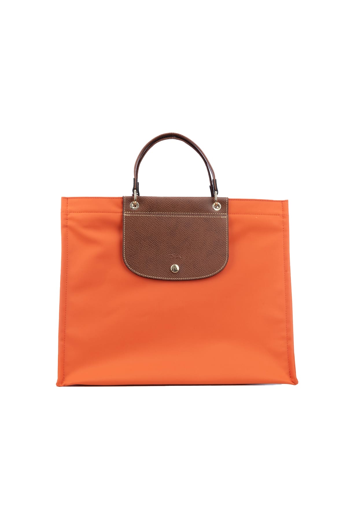 Longchamp Tote Bag With Top Handle And Contrast Flap In Orange