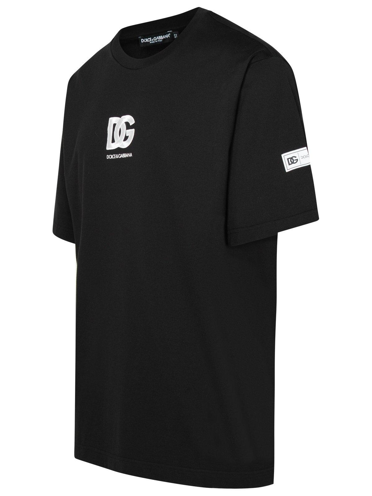Shop Dolce & Gabbana Dg Patch Crewneck T-shirt In Black