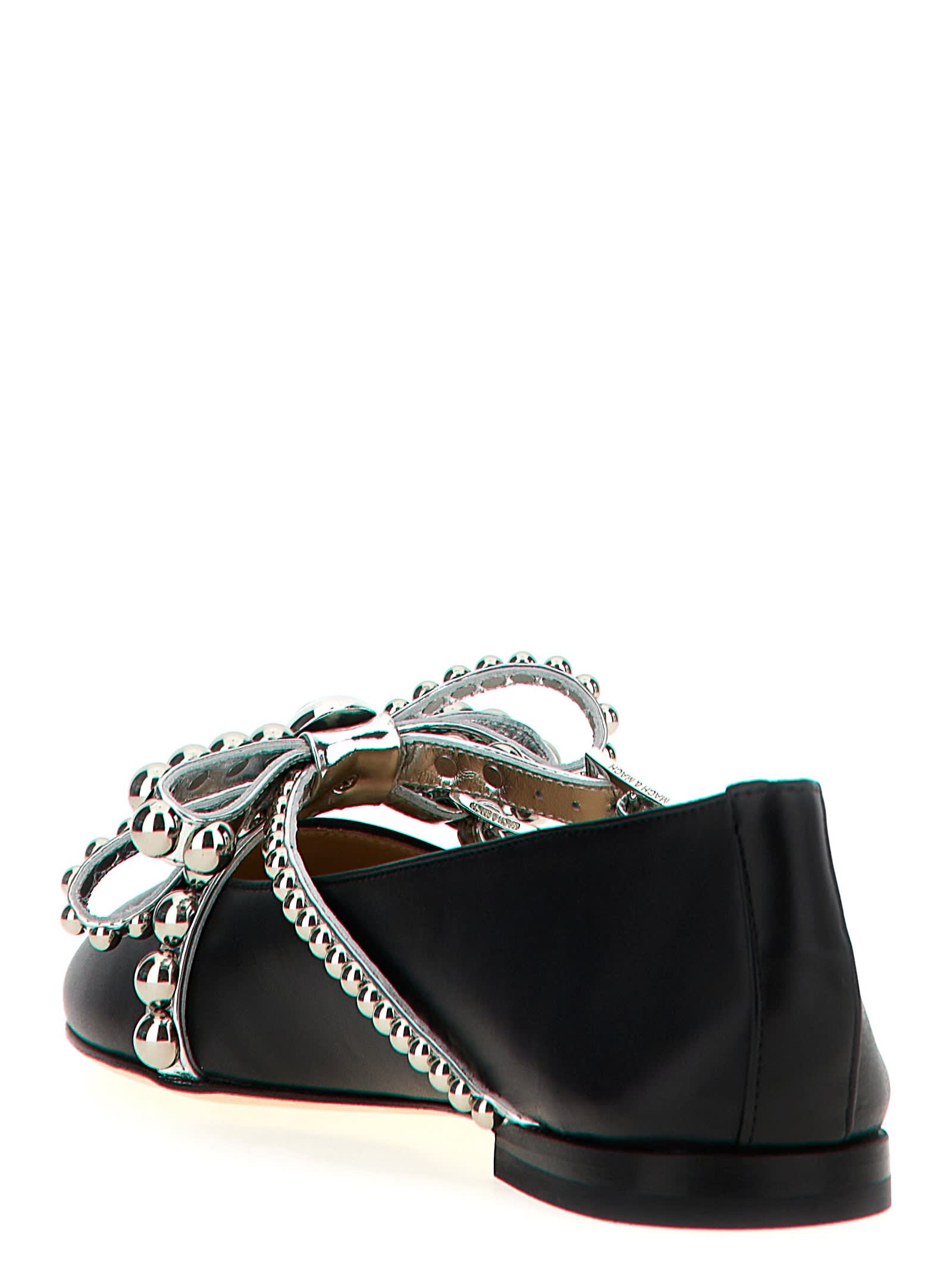 Shop Mach &amp; Mach Crystal Studs Ballet Flats In Black