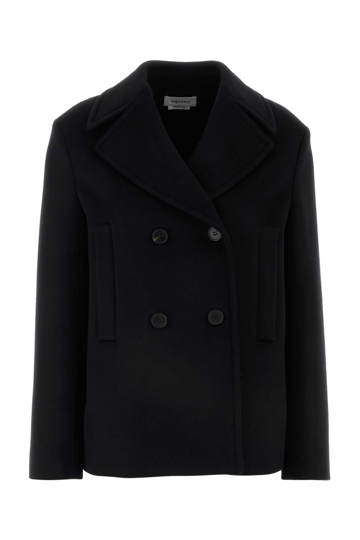 Shop Alexander Mcqueen Black Felt Coat