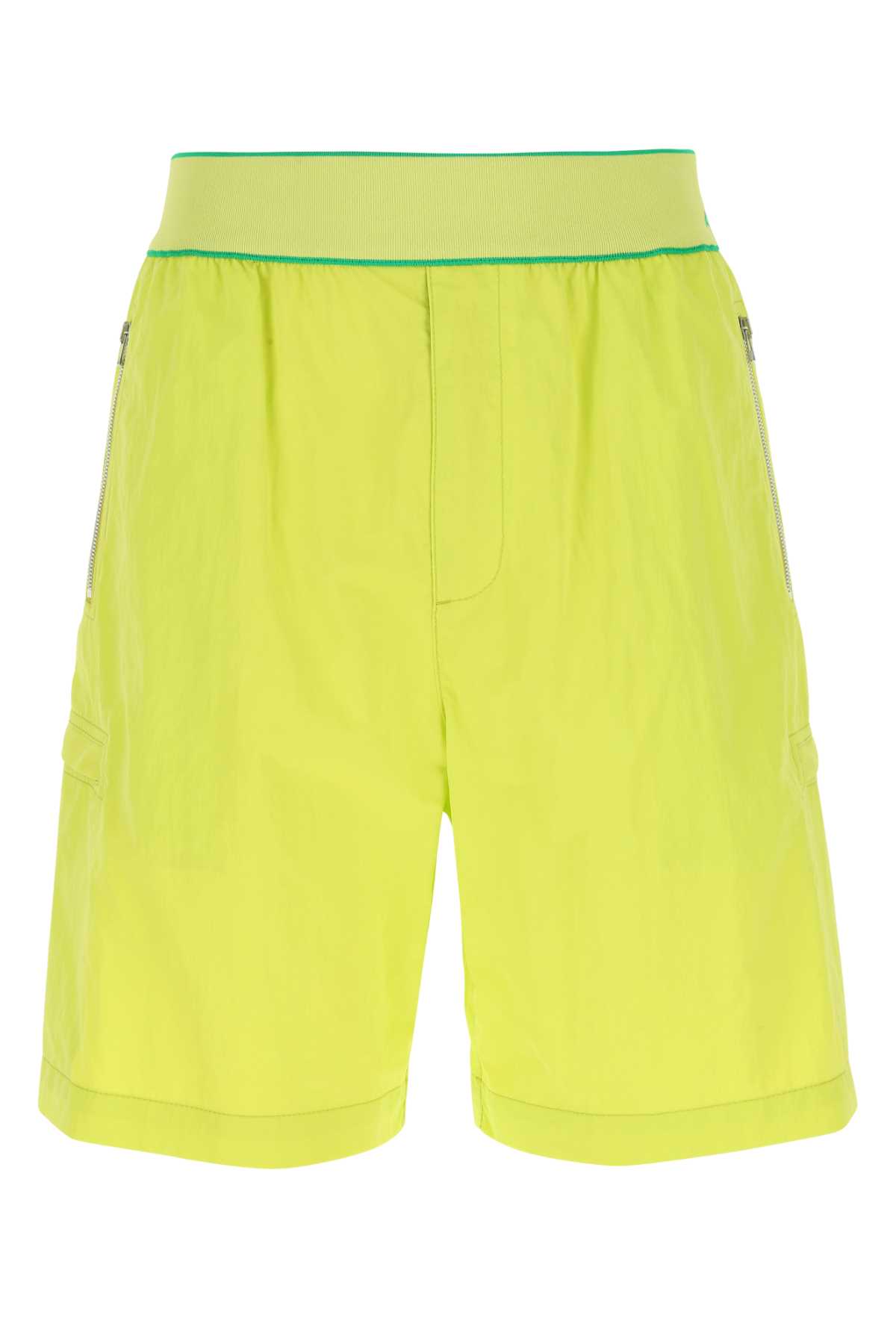 Acid Green Nylon Bermuda Shorts
