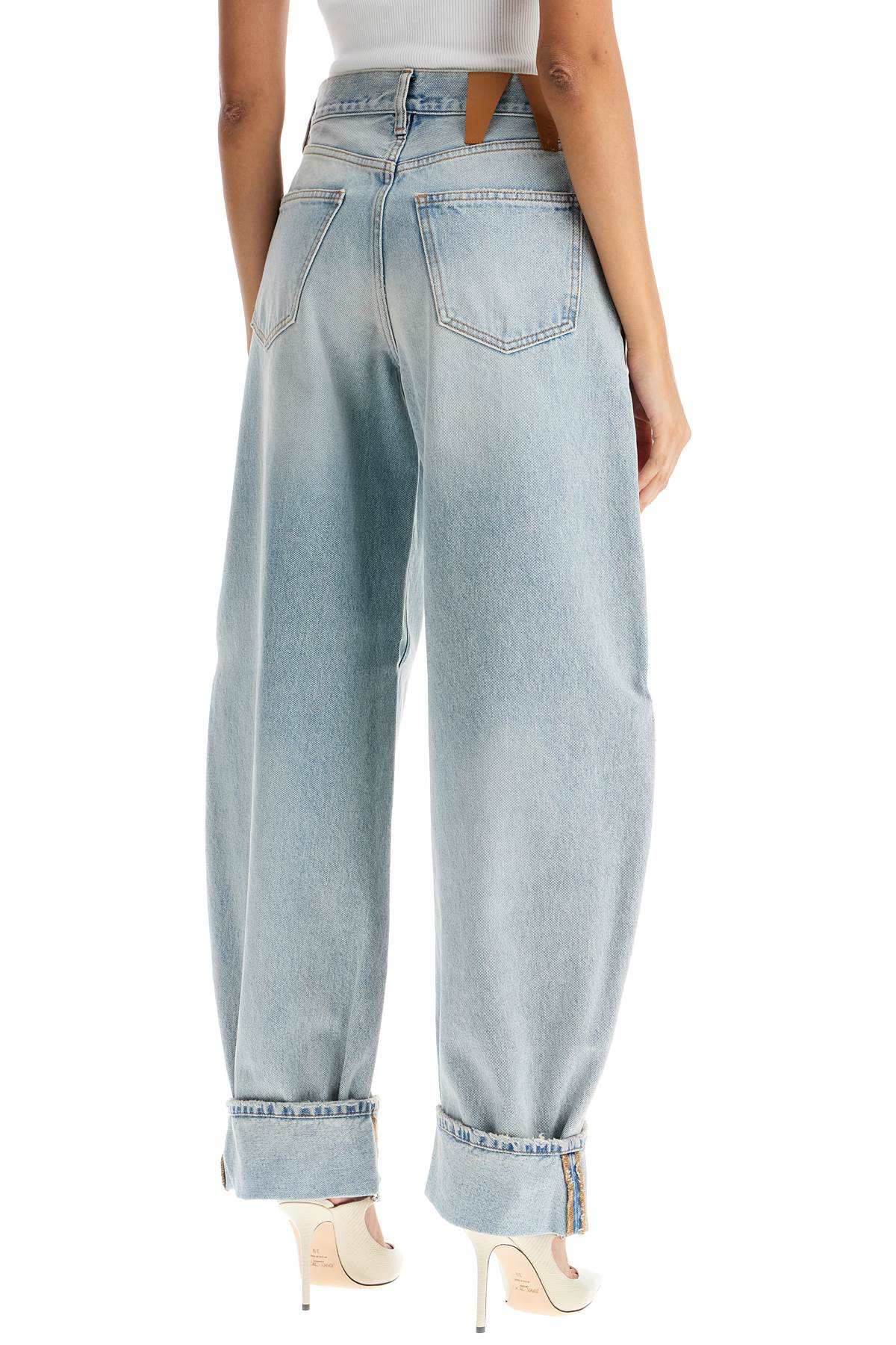 Shop Darkpark Khris Barrel Jeans In Lil Light (blue)