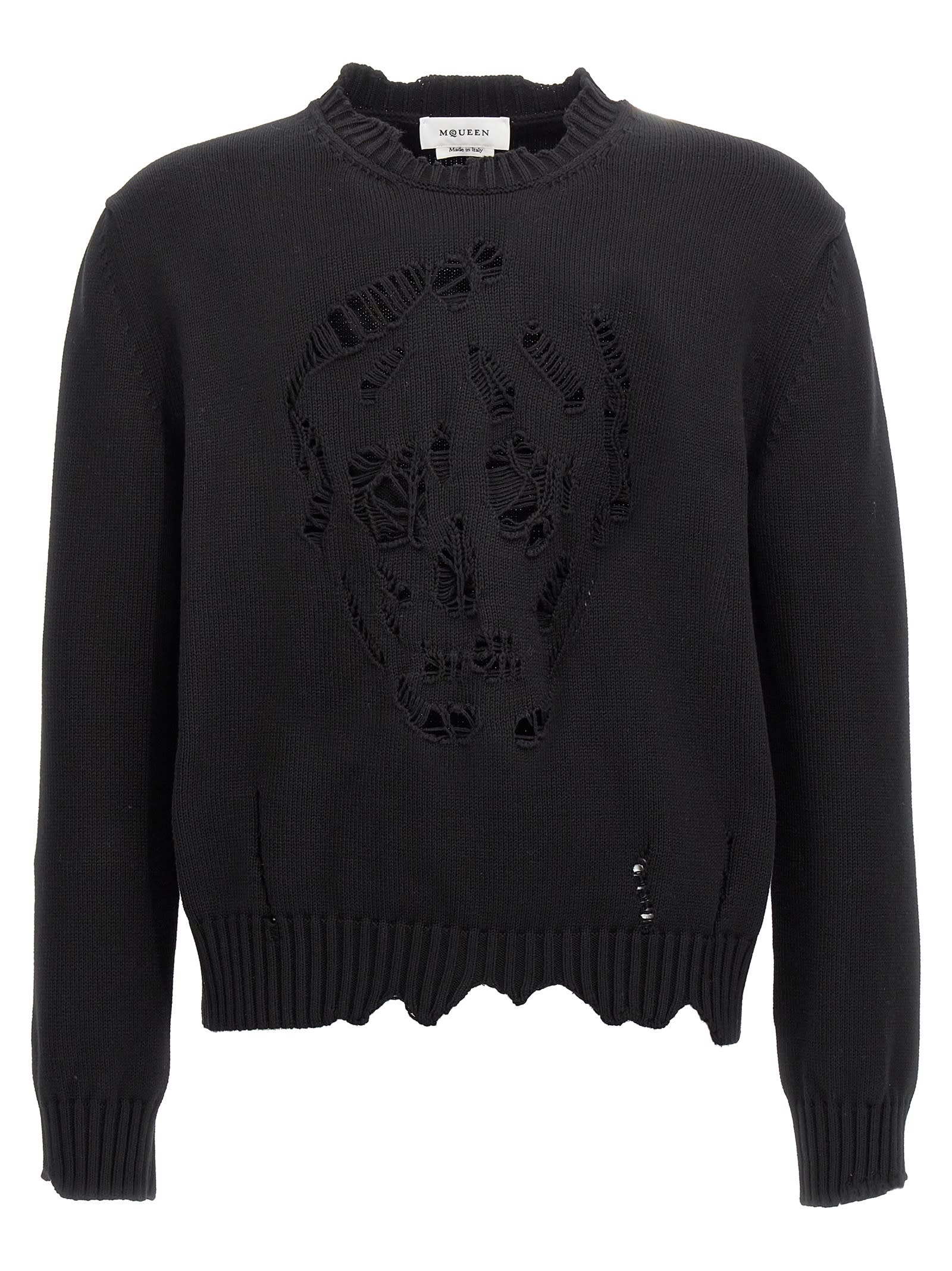 Shop Alexander Mcqueen Skull Sweater In Black