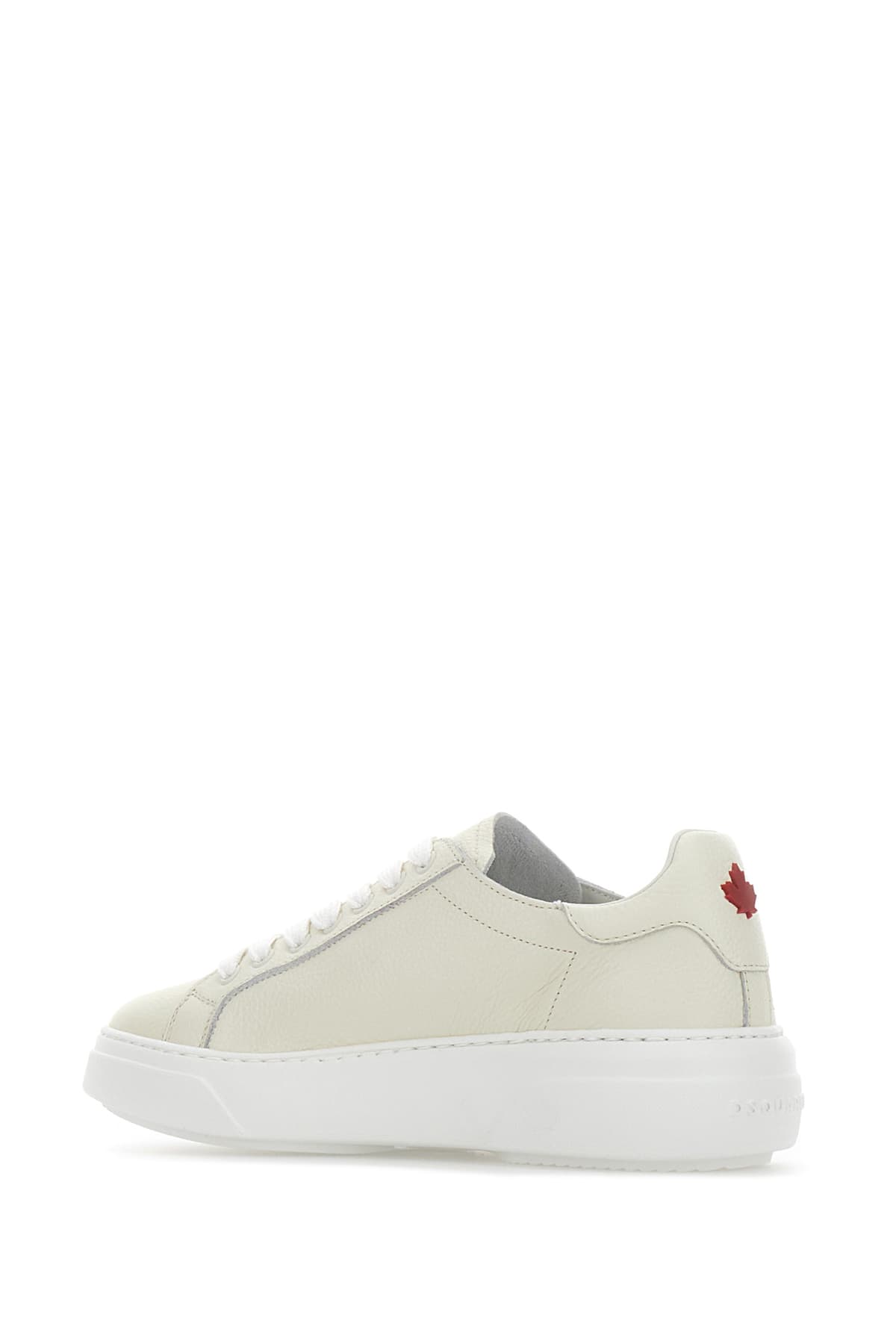 Shop Dsquared2 Ivory Leather Bumper Sneakers In Panna