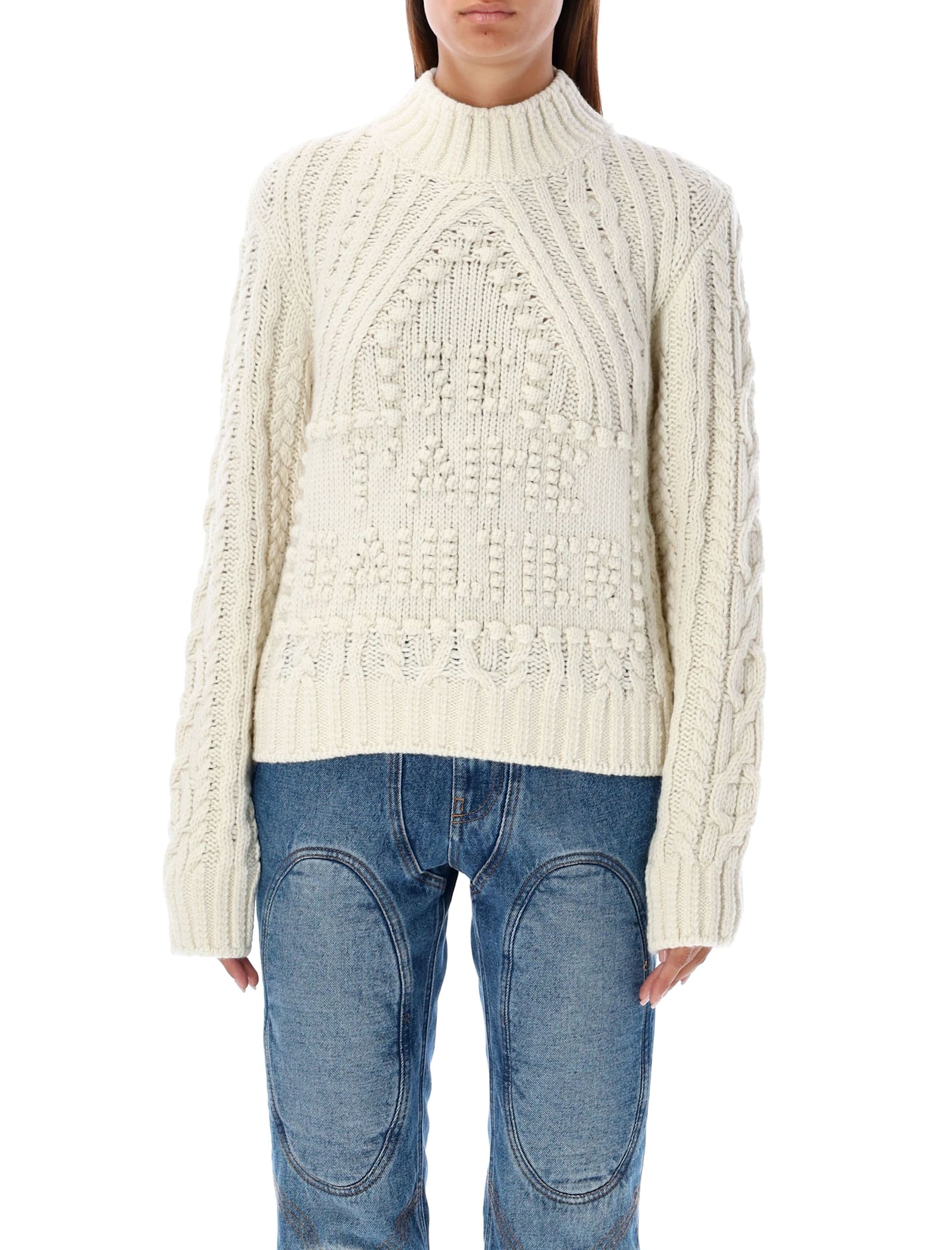 Shop Jean Paul Gaultier Je Taime Sweater In Cream