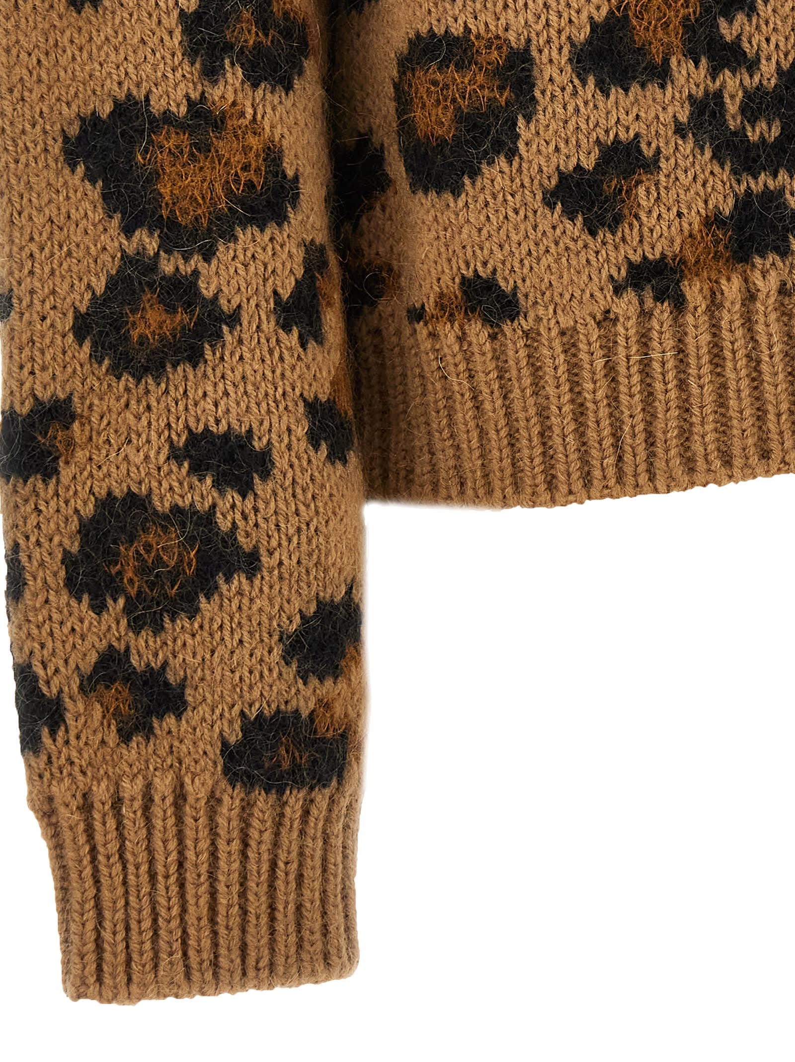 Shop Valentino Animalier Sweater In Beige