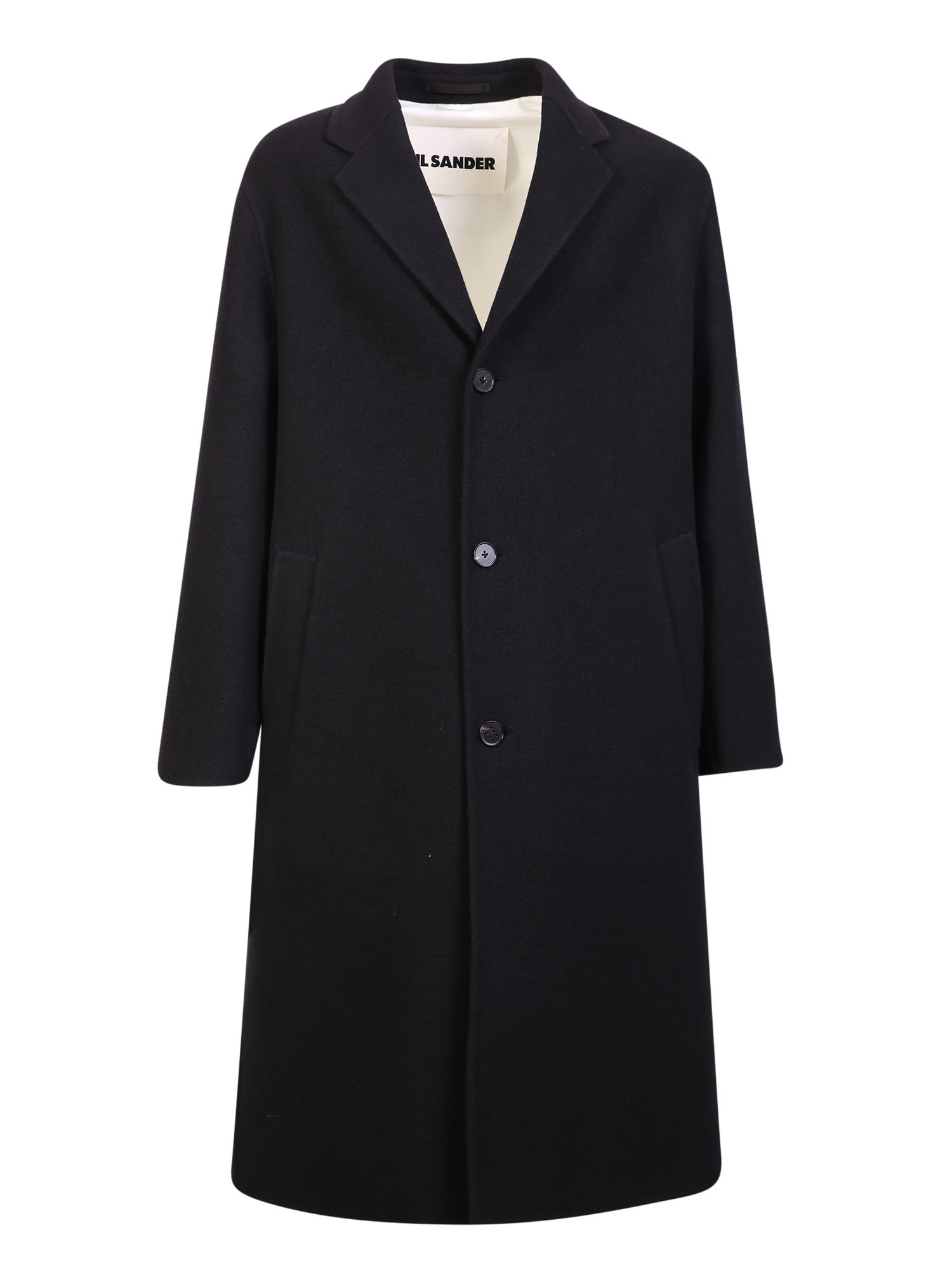 Shop Jil Sander Wool Blend Coat In Black