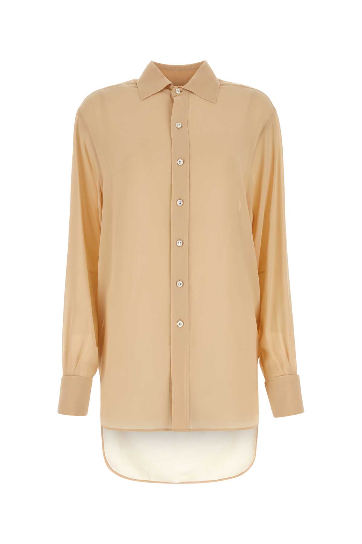 Maison Margiela Woman Skin Pink Crepe Shirt In Nude