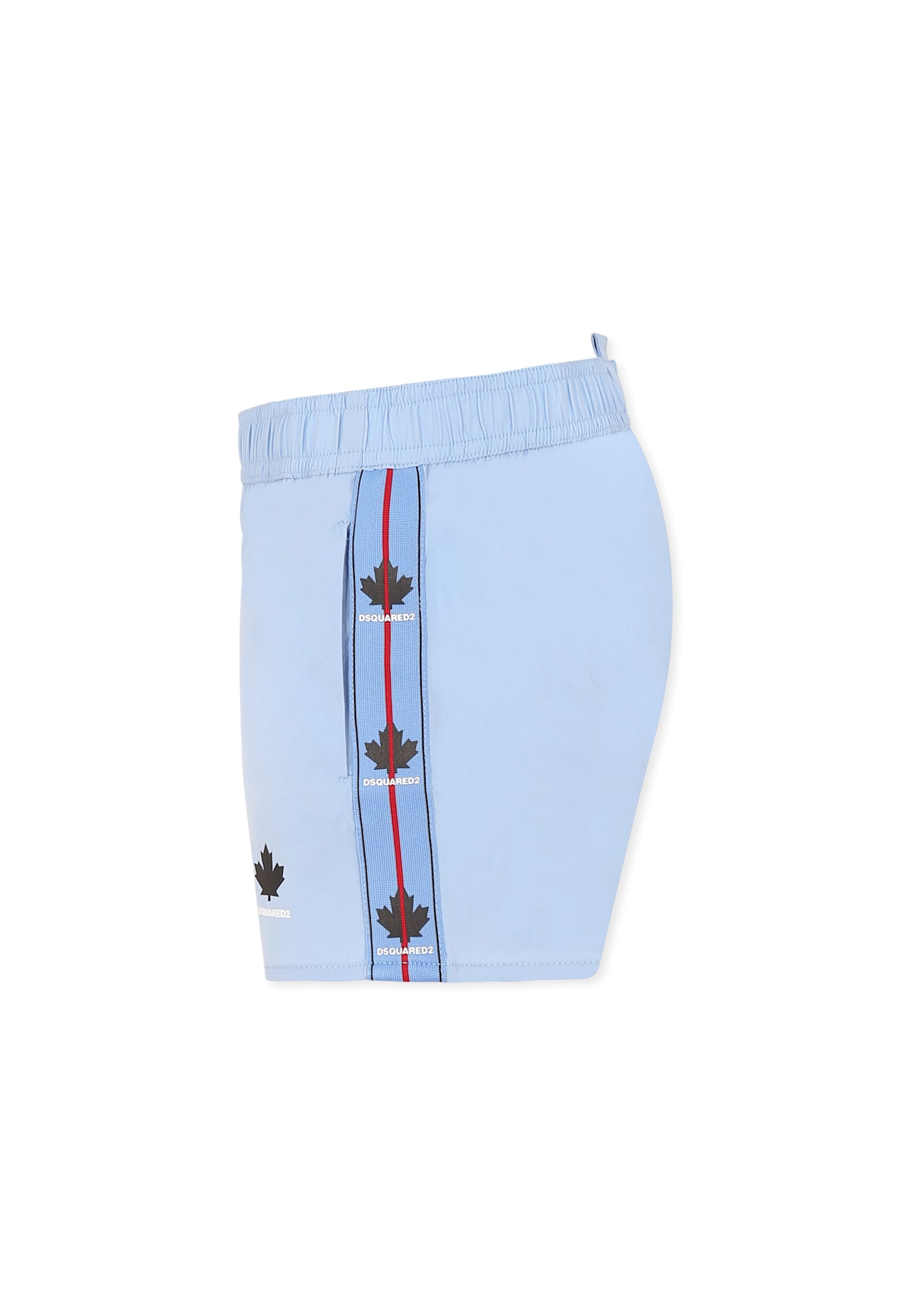 Dsquared2 Light Blue Swim Shorts For Boy With Logo In Light Blue