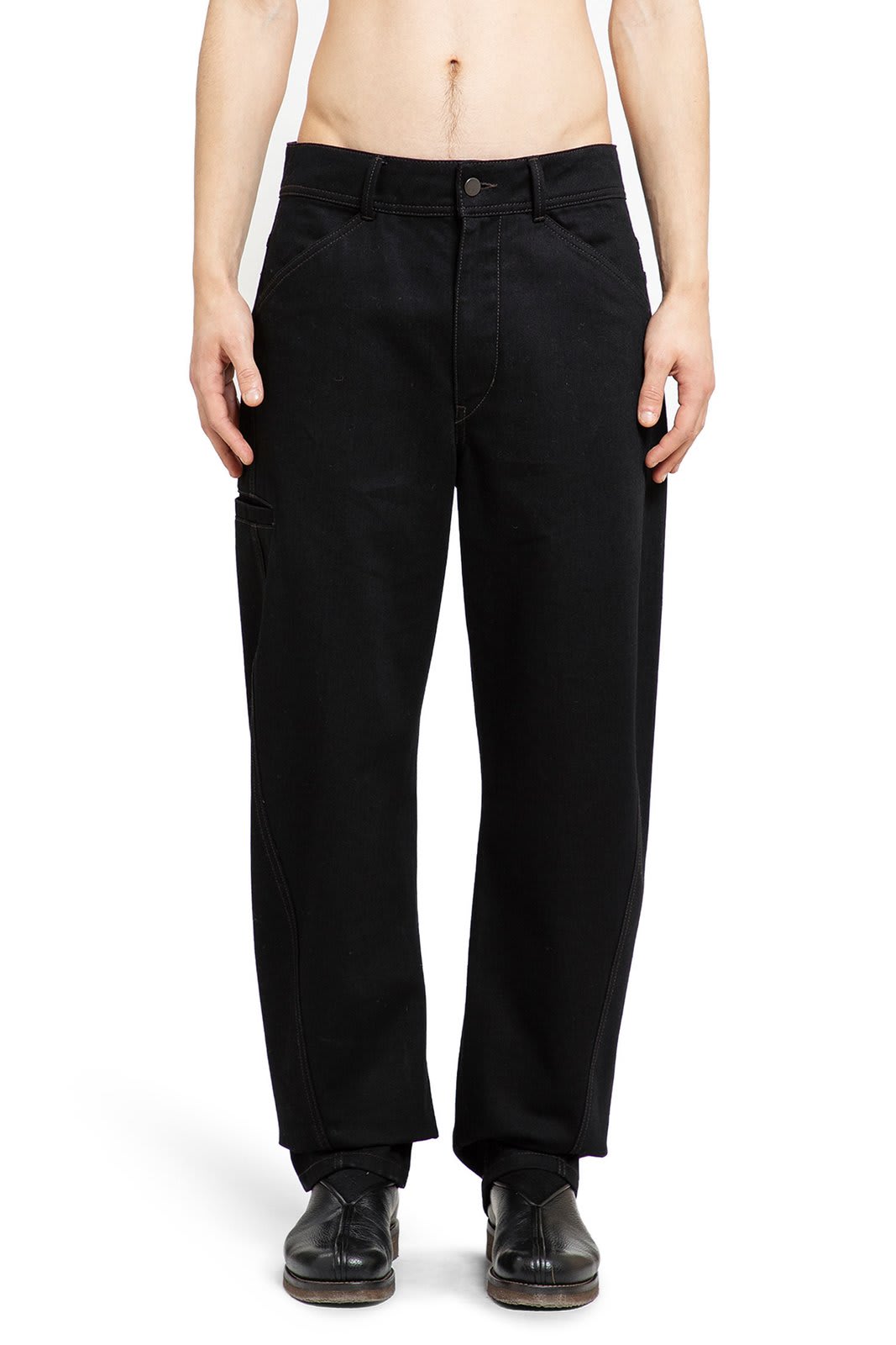 Shop Lemaire Twisted Tapered-leg Trousers In Black