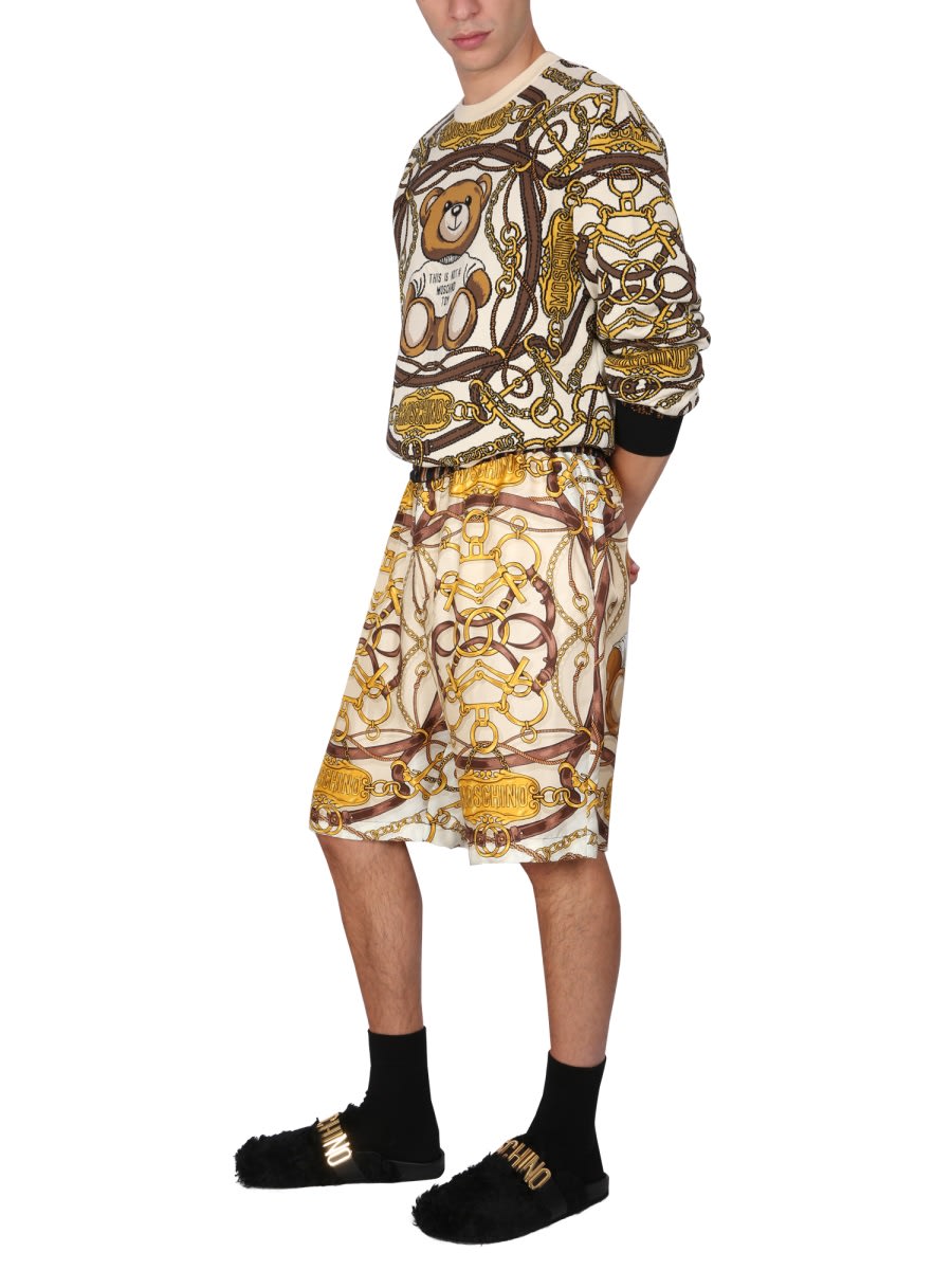 Shop Moschino Teddy Bermuda Shorts In Multicolour