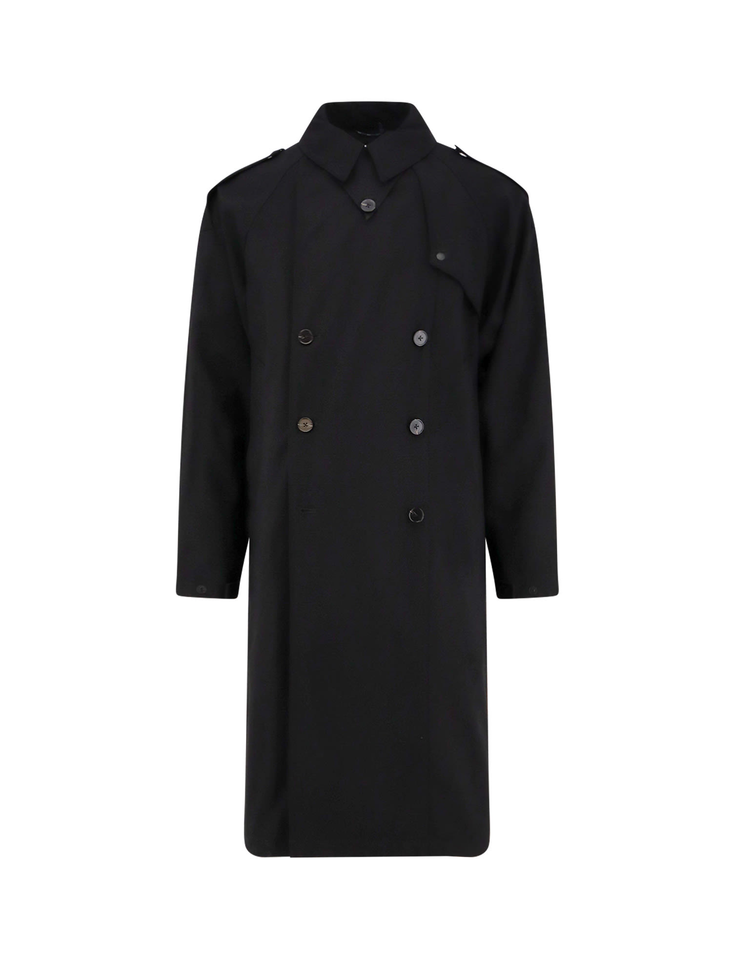 Paltò Luca Drill Superfine Wool 2 Layers Coat In Black