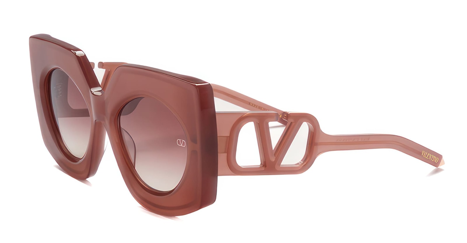 Shop Valentino V-soul - Pink / Gold Sunglasses In Black
