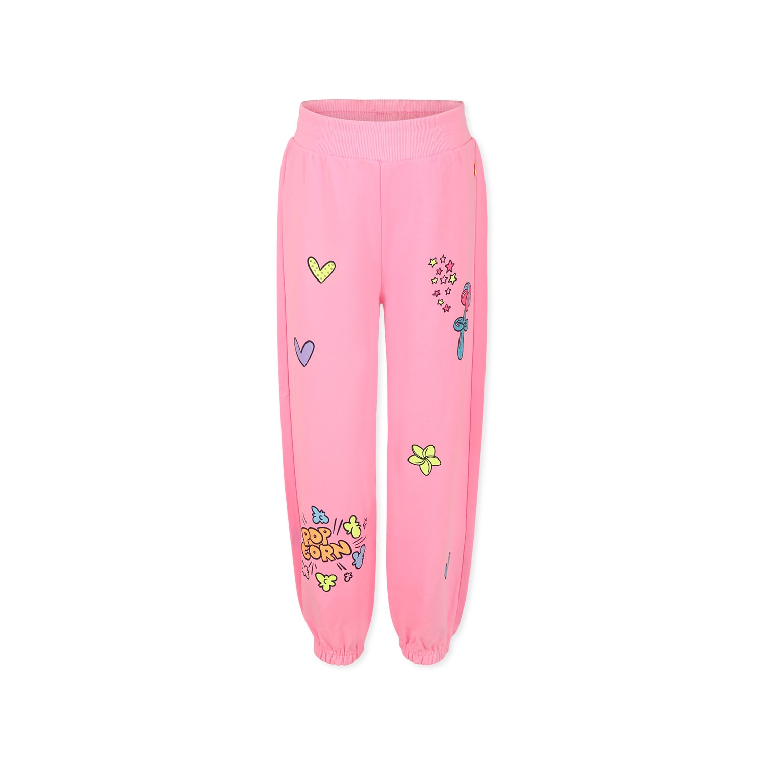 Billieblush Pink Trousers For Girl With Writing In Pink