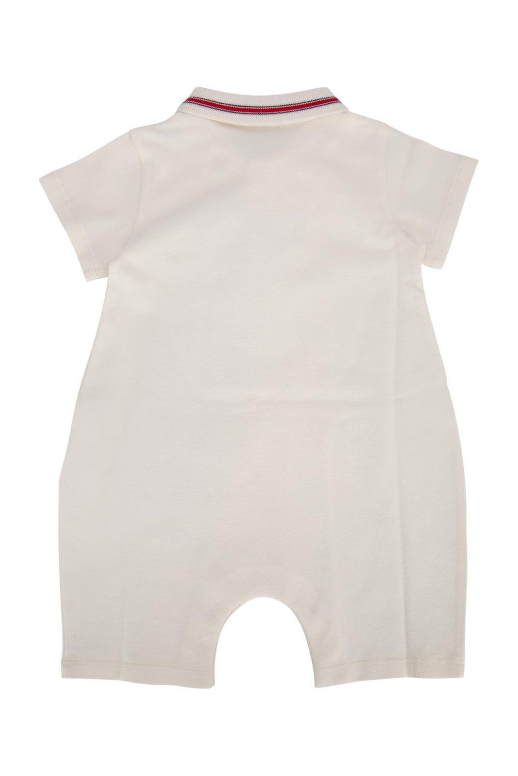 Shop Moncler Logo-patch Romper In White
