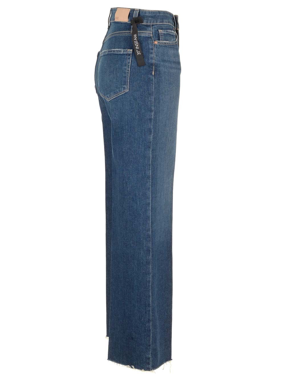 Shop Paige Anessa Straight Leg Jeans In Blue