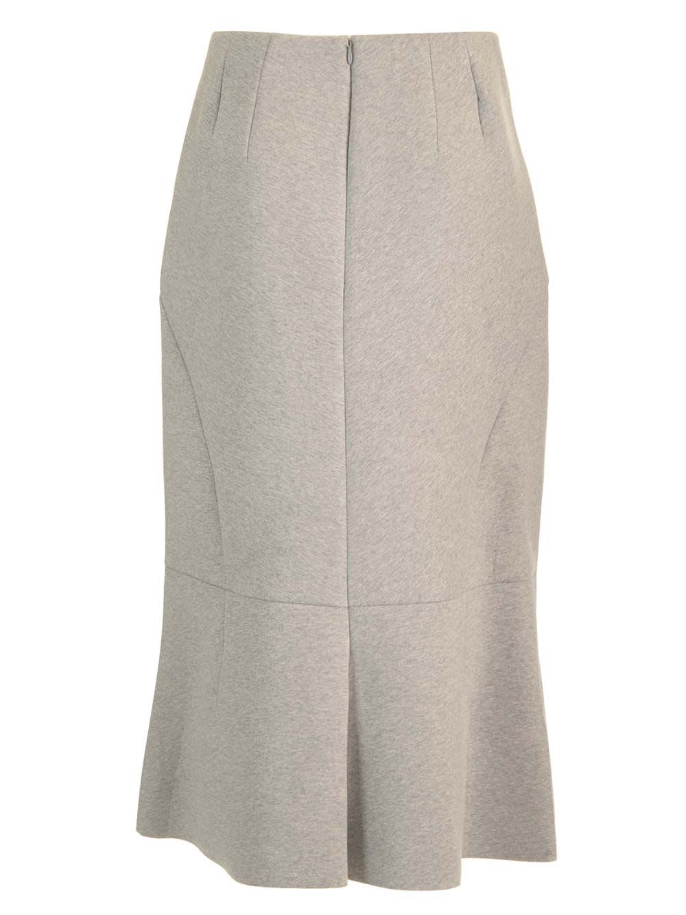 Shop Dries Van Noten Scuba Cotton Midi Skirt In Grey