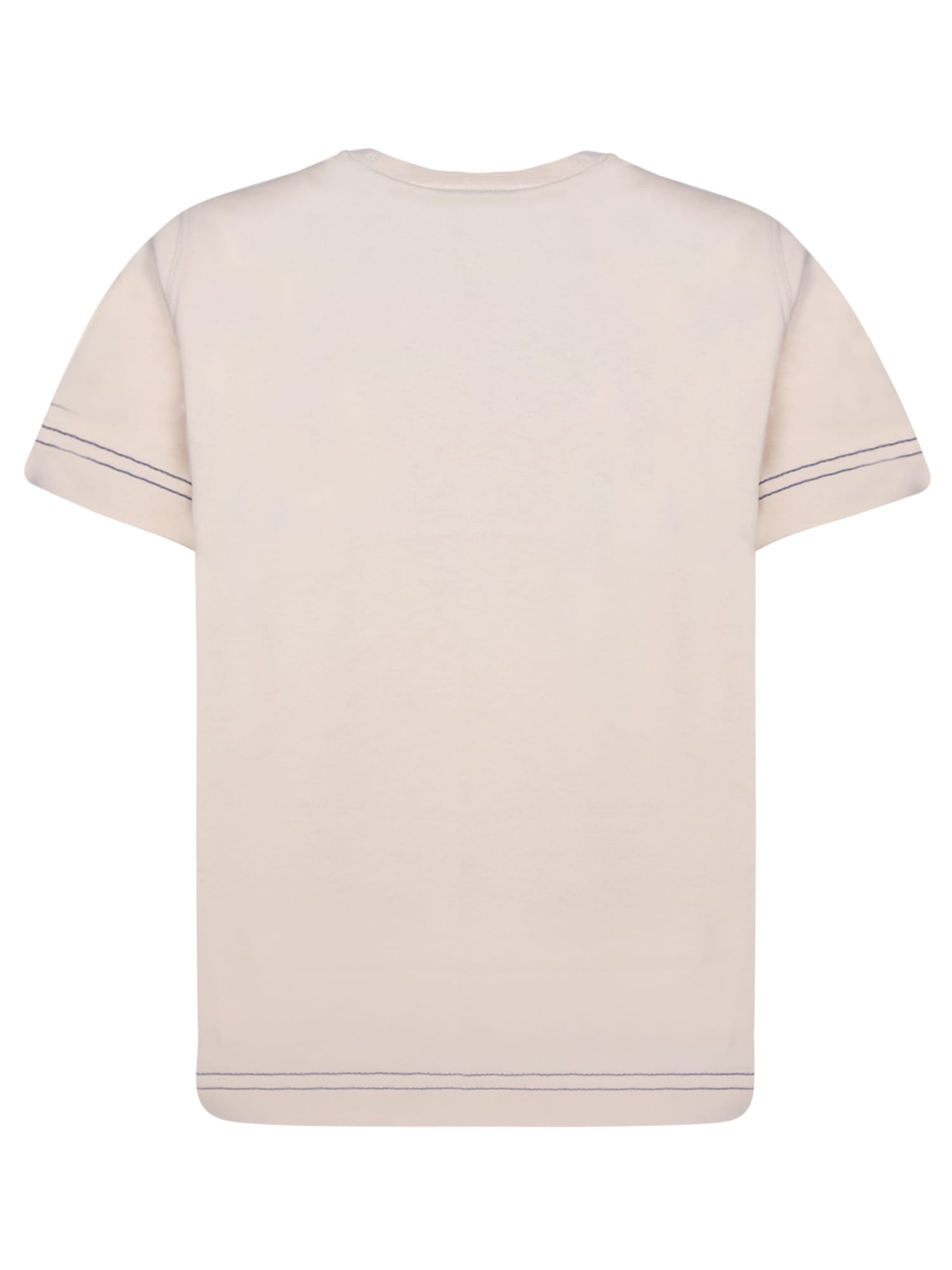 Shop Burberry Soap Logo Beige Cotton T-shirt