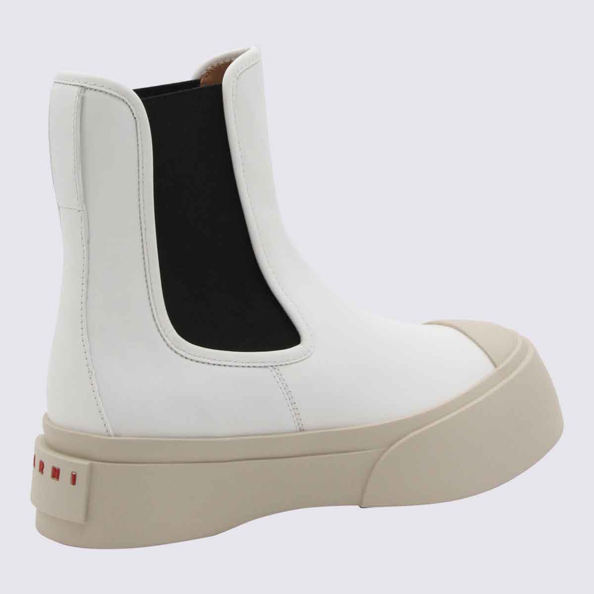 Shop Marni White Leather Pablo Boots
