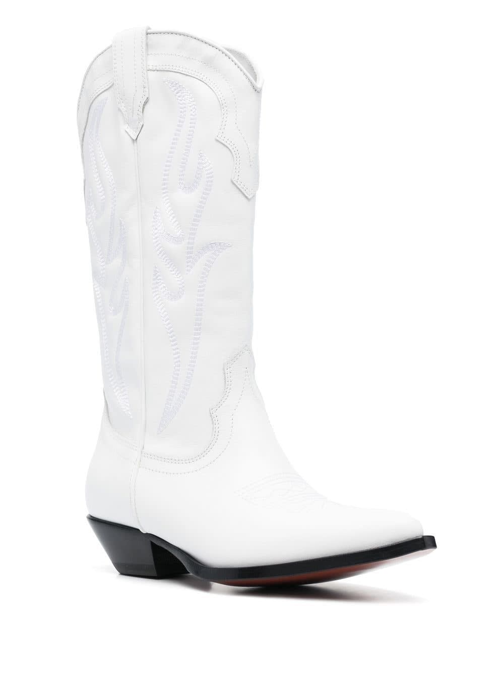 Sonora Santa Fe Leather Western Boots In White