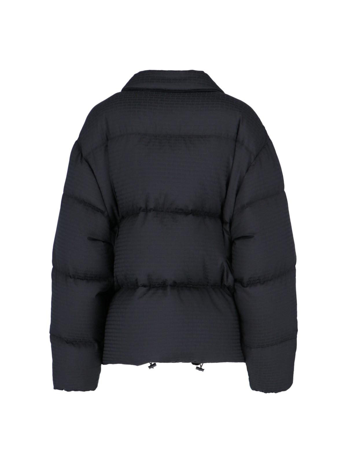 Shop Miu Miu Logo Print Down Jacket In Black