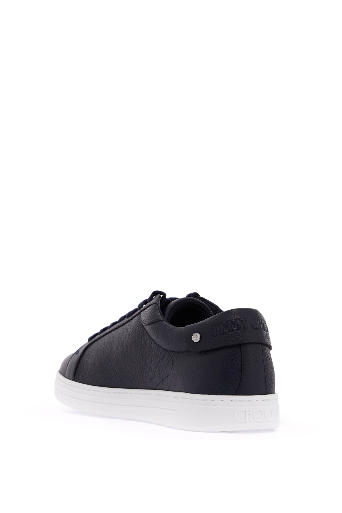 Shop Jimmy Choo Hammered Leather Rome Sneakers In V Navy (blue)