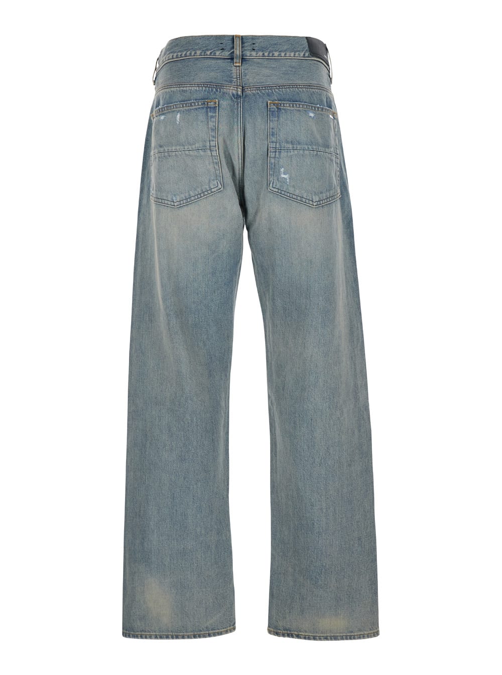 Shop Amiri Light Blue Jeans With Rips And Bandana Detail In Denim Man