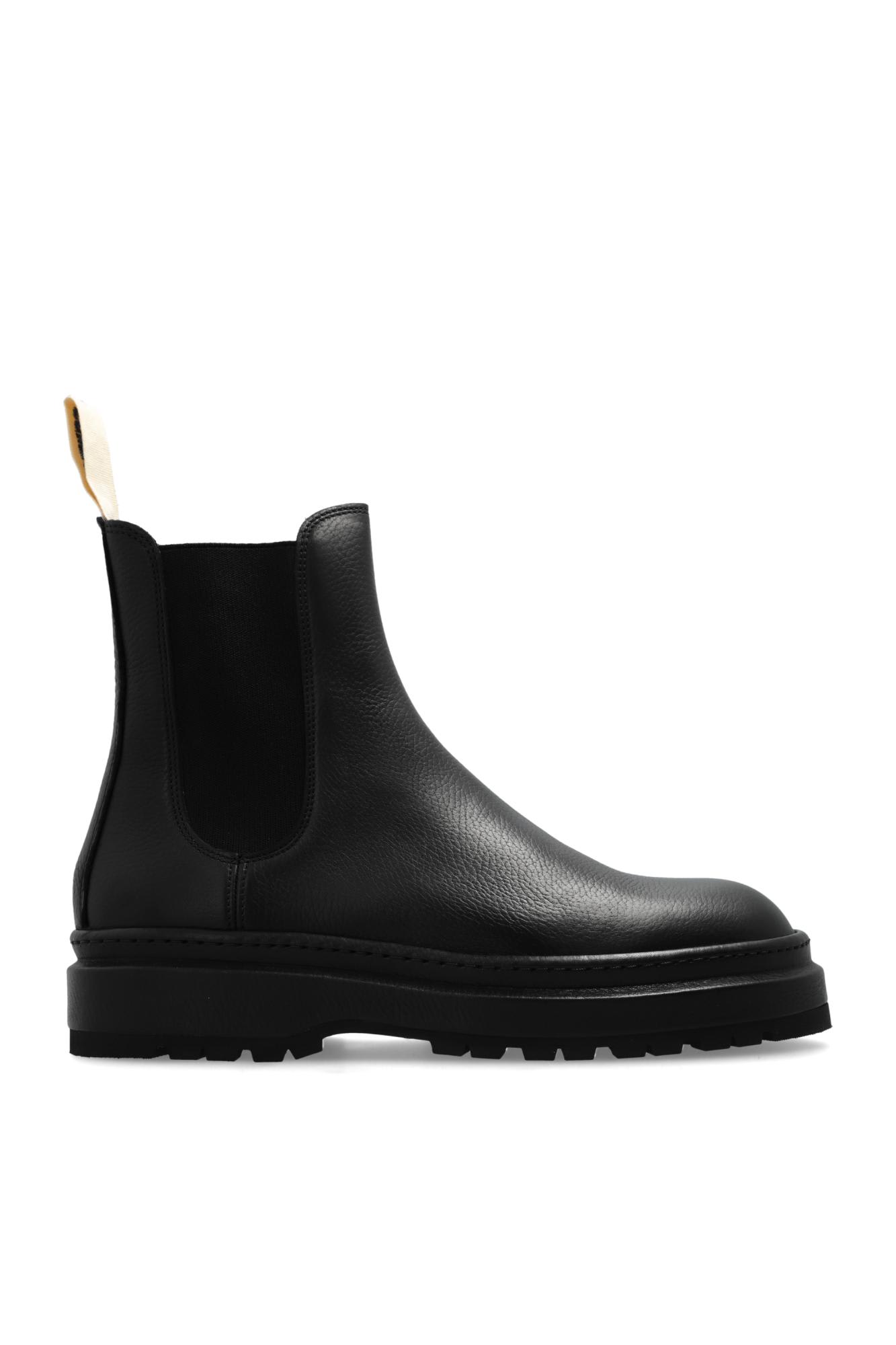 Shop Jacquemus Leather Chelsea Boots In Black