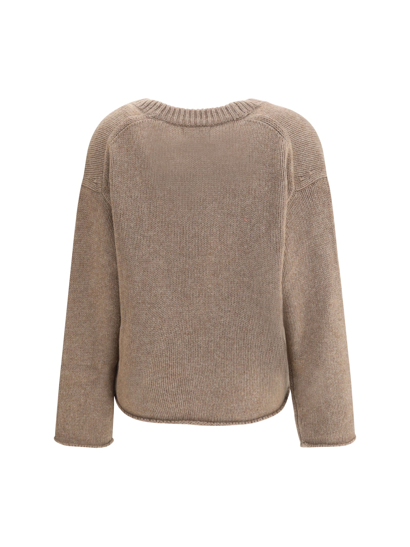 Loulou Studio Derry Plunging U Neck Sweater In Black