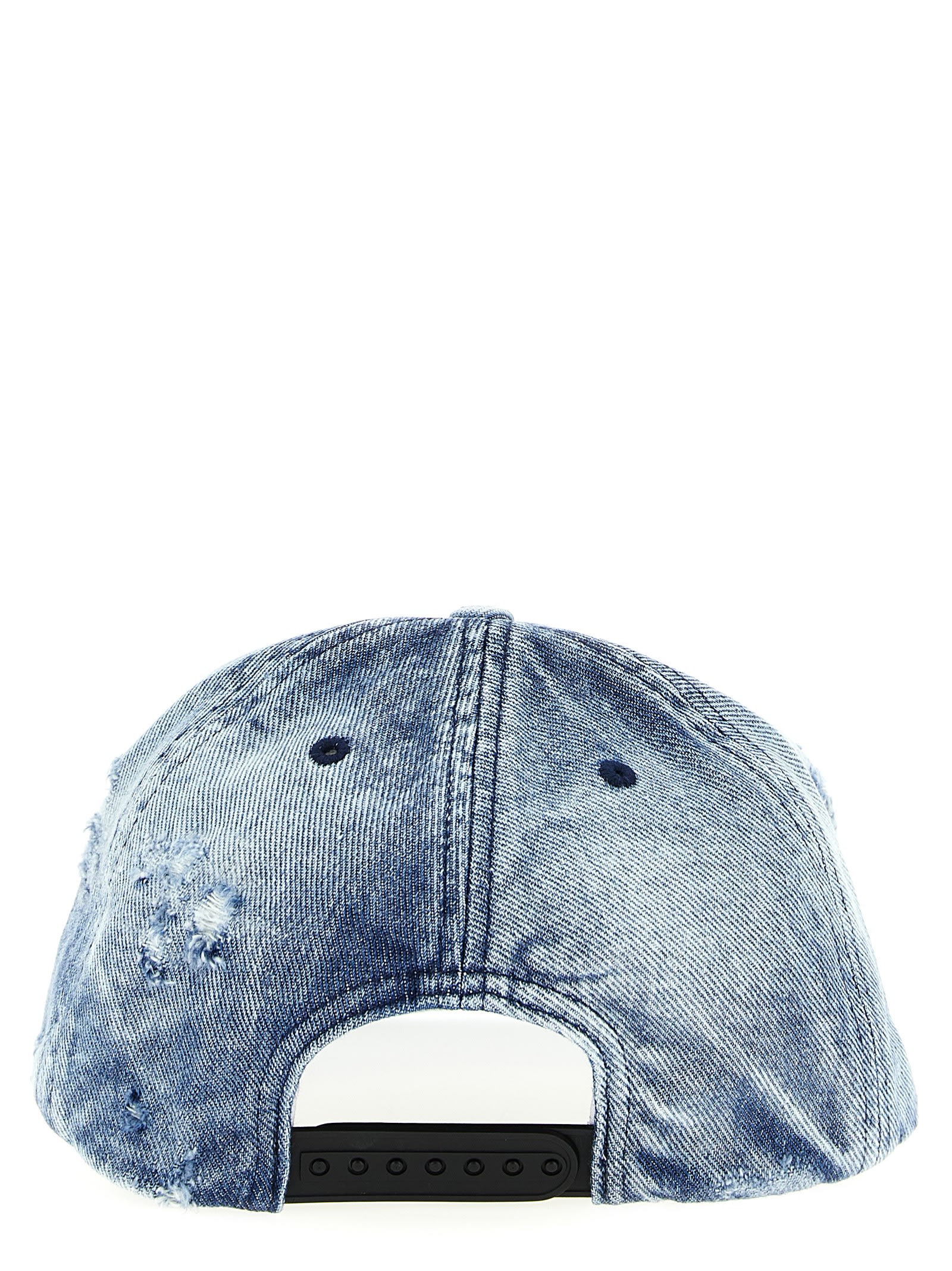 Gallery Dept. Distressed Denim Curved Brim Cap In Blue