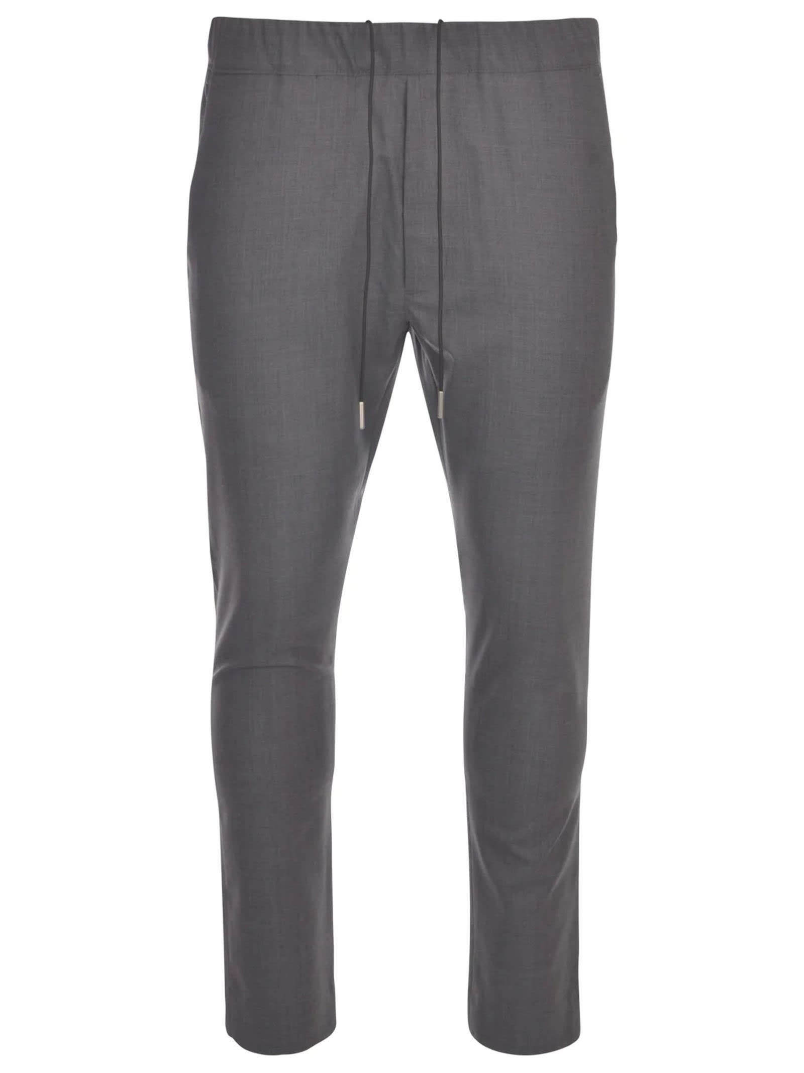 Low Brand Grey Wool Blend Trousers In Melange