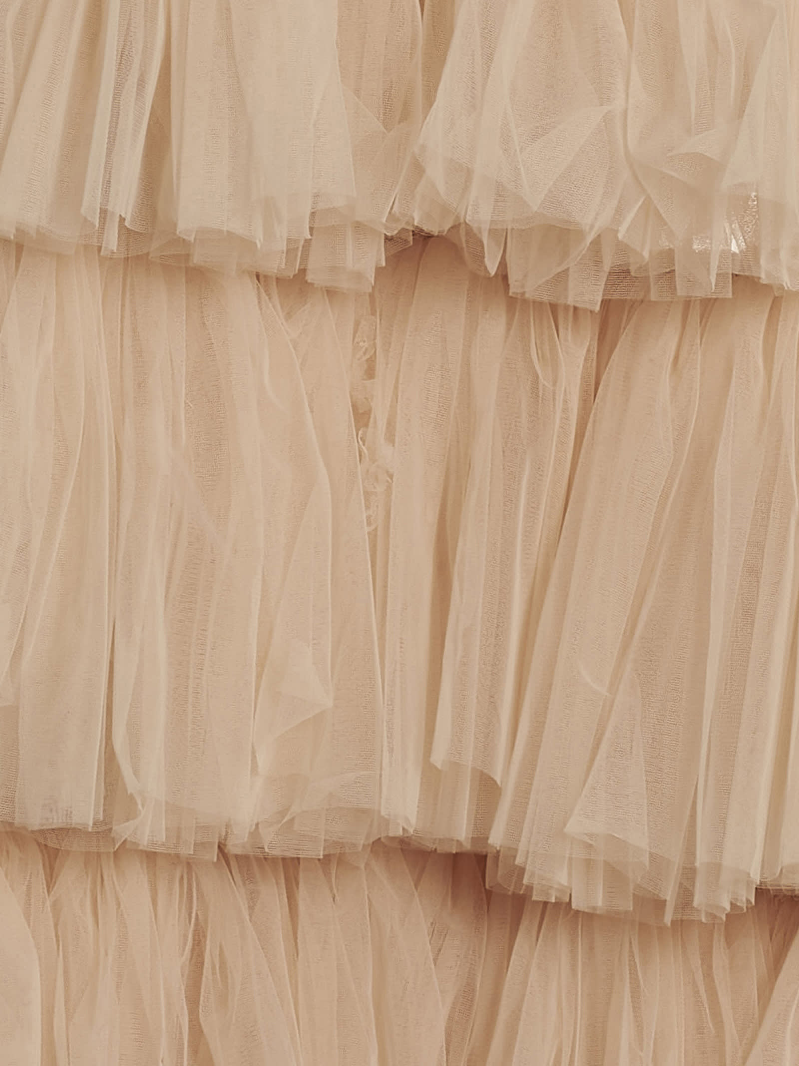 Shop 19:13 Dresscode Maxi Tulle Dress In Beige