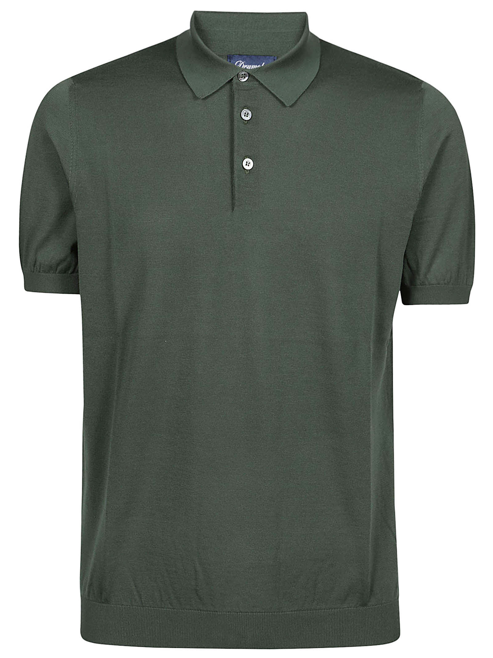 Shop Drumohr Short Sleeve Polo Shirt In Bosco