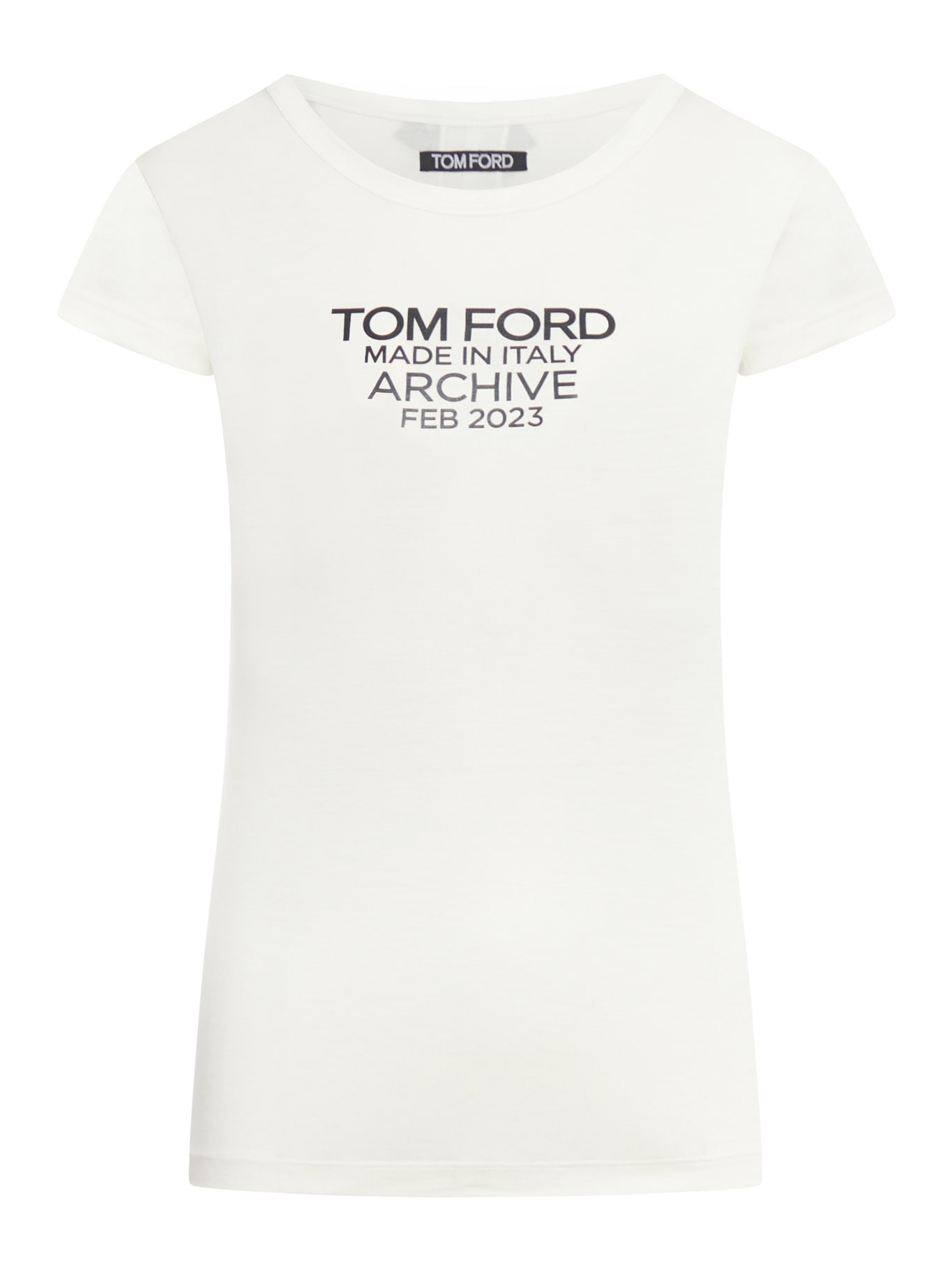 Tom Ford Logo Graphic Short-sleeve T-shirt In Xawlb Chalk Black