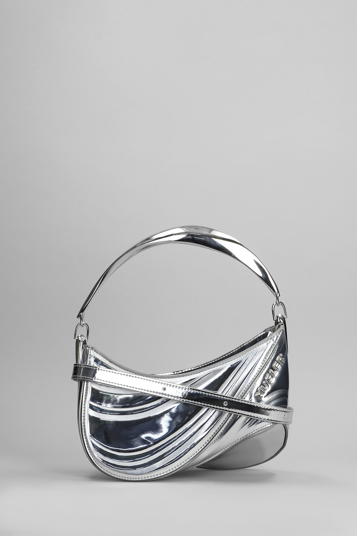 Shoulder Bag In Silver Leather