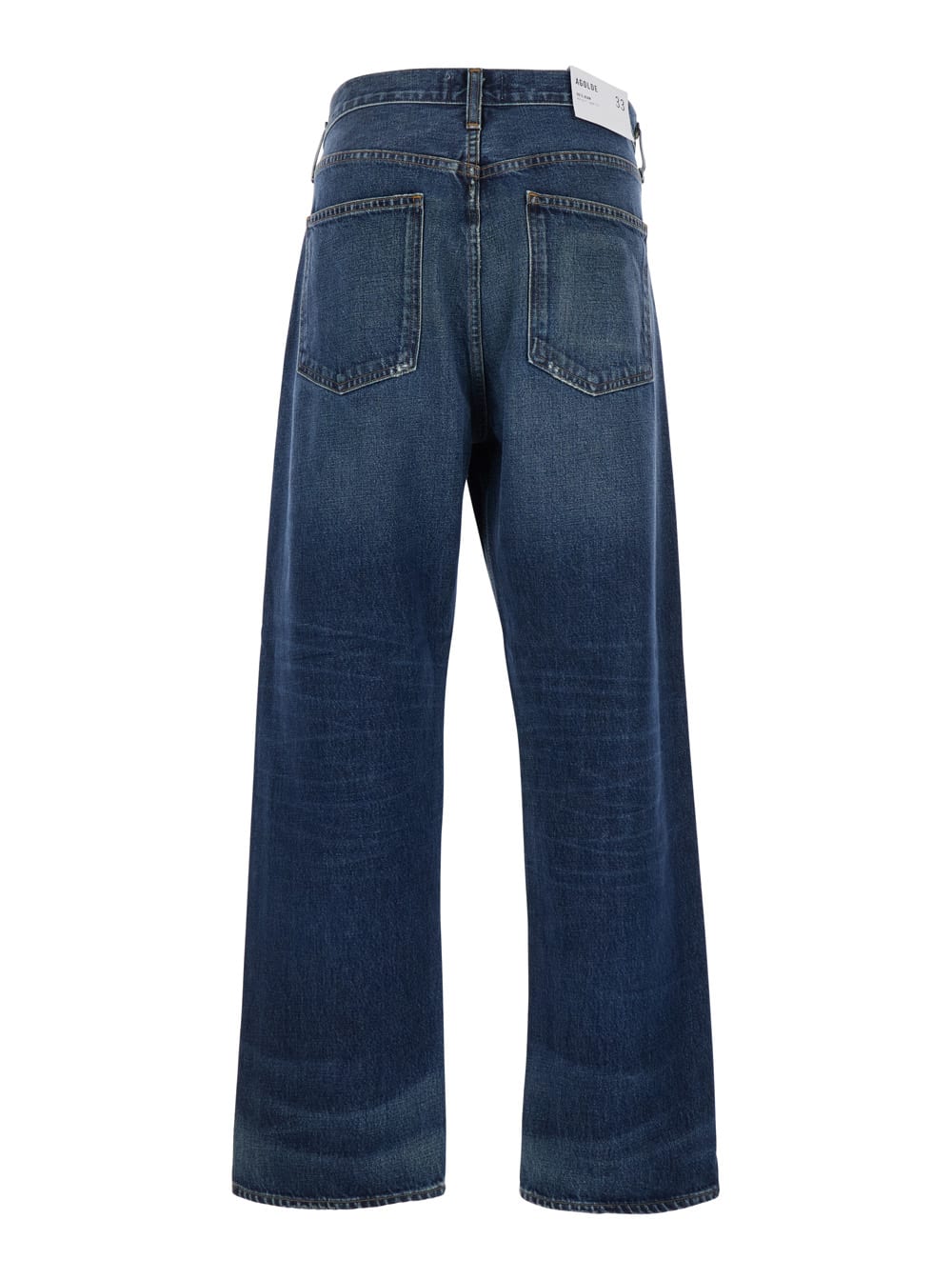 Agolde Blue Five-pocket Jeans With Lightened Effect In Regenerative Cotton Man In Blu