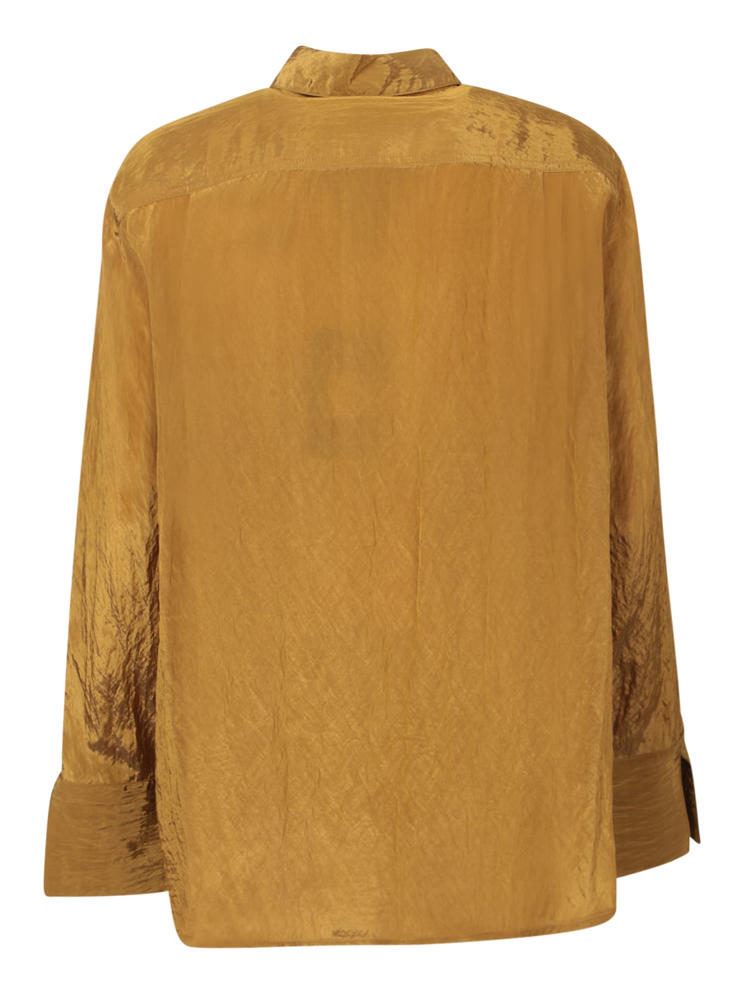 Shop Federica Tosi Froissã© Brown Shirt