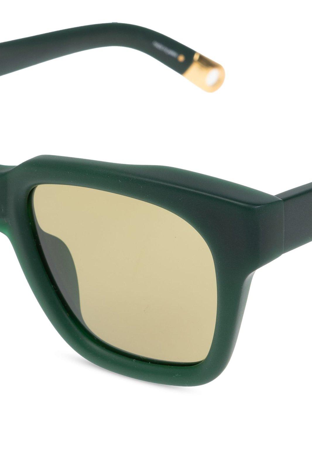 Shop Jacquemus Square Frame Sunglasses Sunglasses In Matte Green