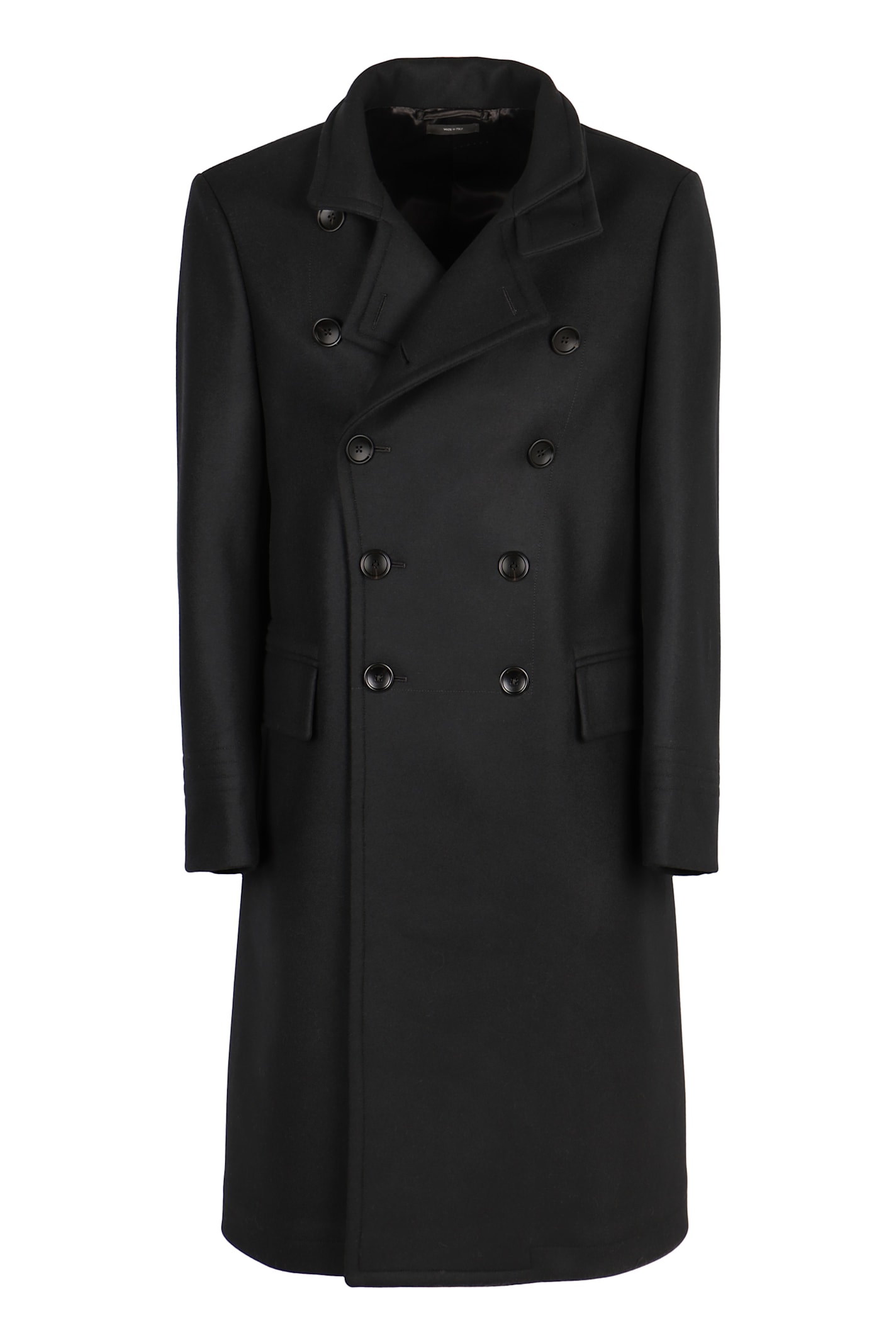 Shop Tom Ford Double-breasted Wool Coat In Black