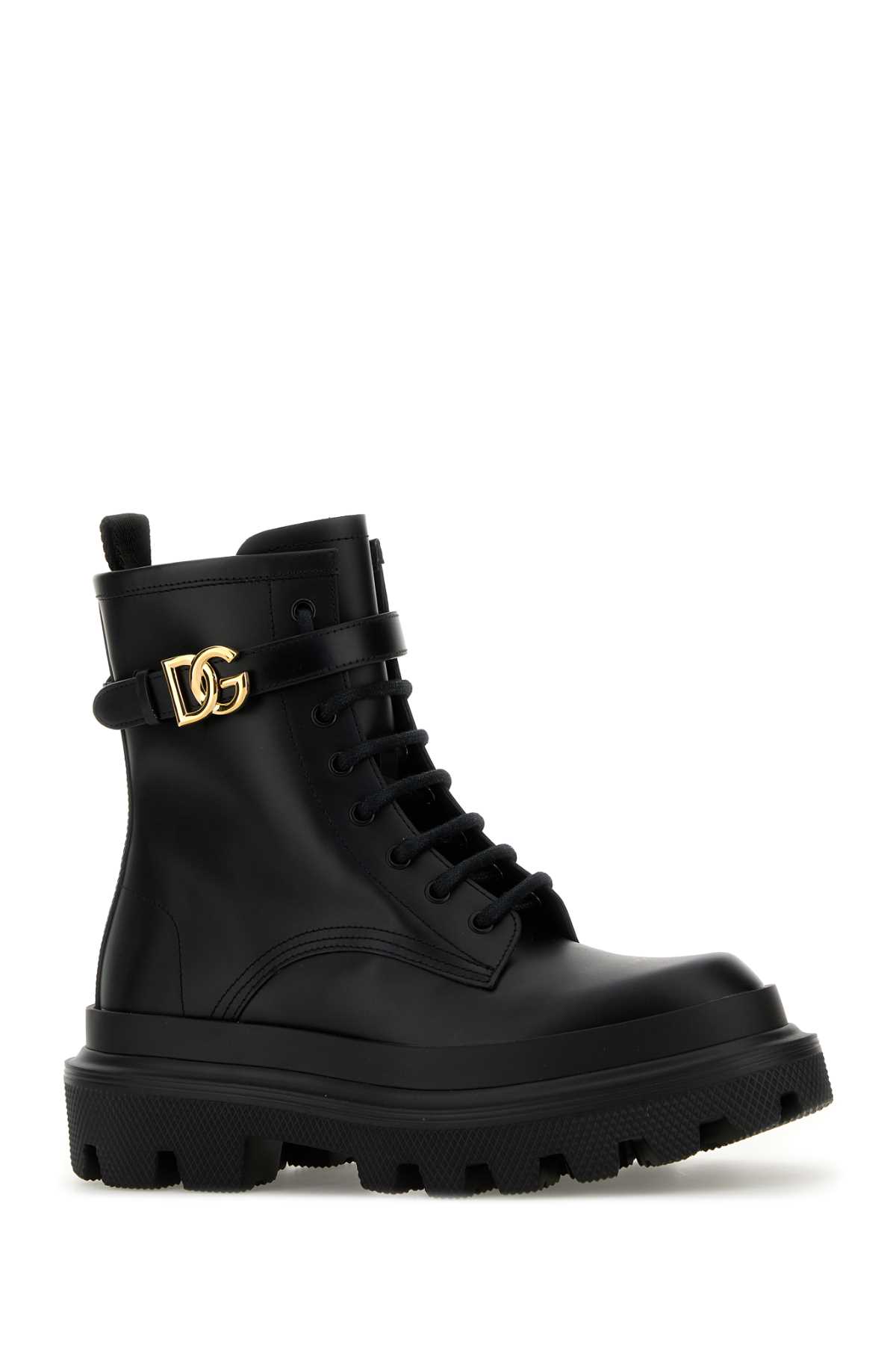 Shop Dolce & Gabbana Black Leather Ankle Boots In Nero